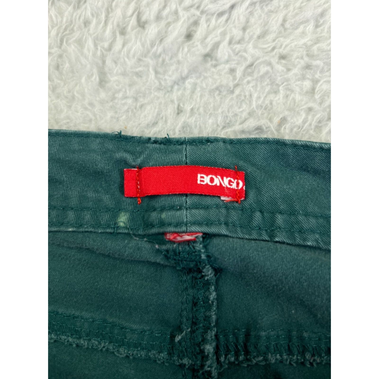 Vintage Bongo Jeans Jeans 29 Regular 29 Green Cotton Denim 5-Pocket Straight Rise Low Zip Fly Inseam 27 PantWomen 29x27 Size 29" - 6 Thumbnail