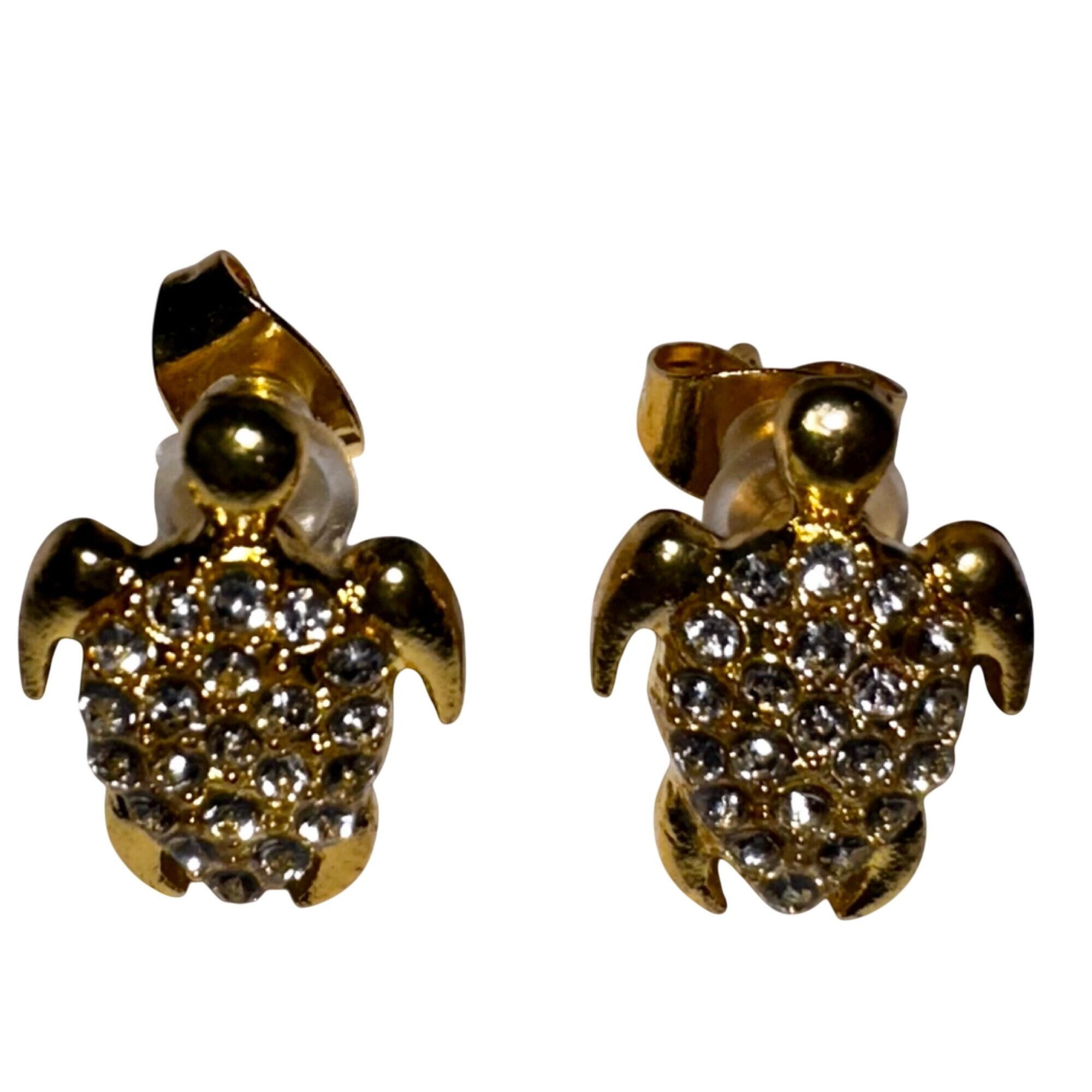 Other NWOT Gold-Plated Turtle Crystal Stud Earrings For Women or v Size ONE SIZE - 2 Thumbnail