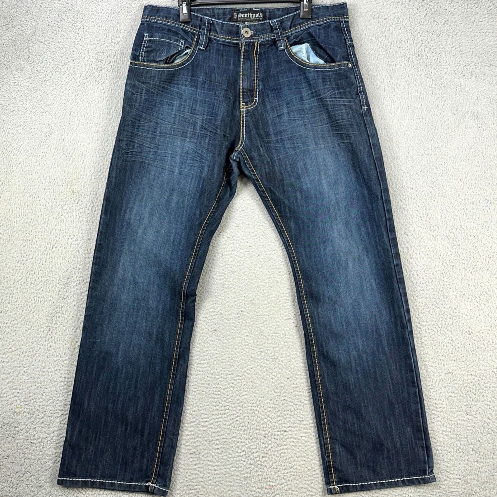 Southpole Southpole Y2K Baggy Jeans 38 Blue Distressed 5 Pockets Denim Pants Mens Straight Jeans Size US 38 / EU 54 - 2 Thumbnail