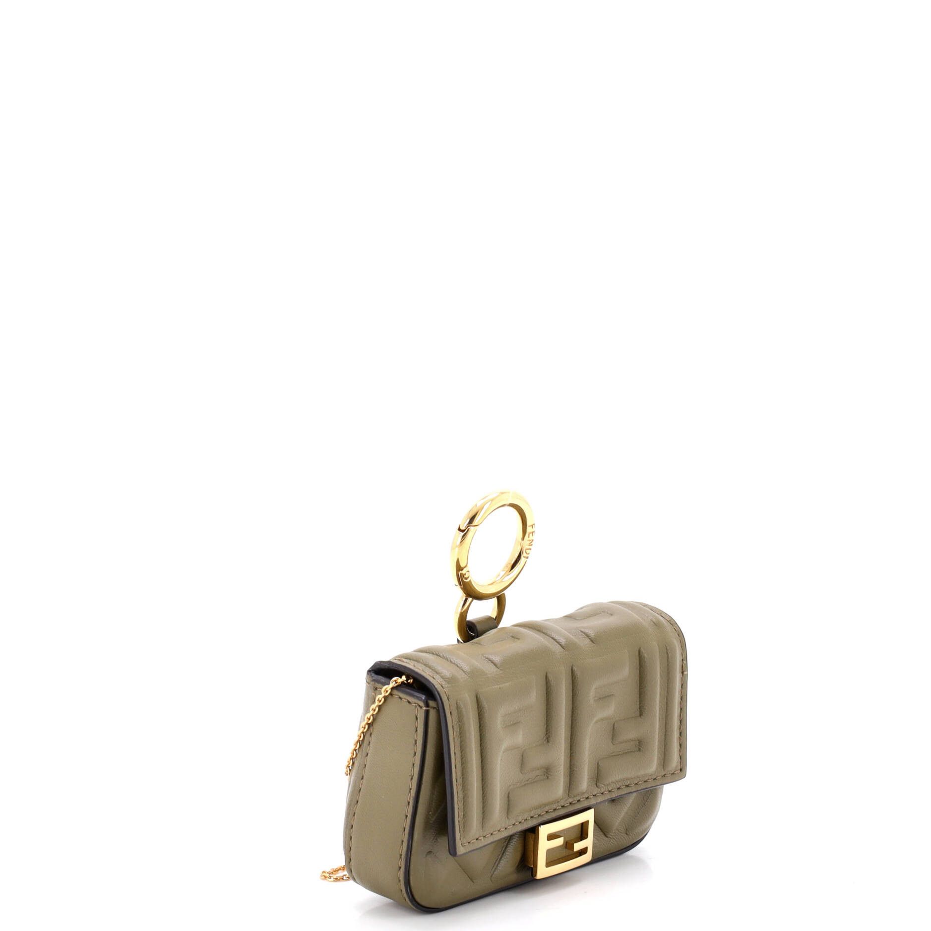 Fendi Chain baguette charm bag zucca embossed leather nano Size ONE SIZE - 1 Thumbnail