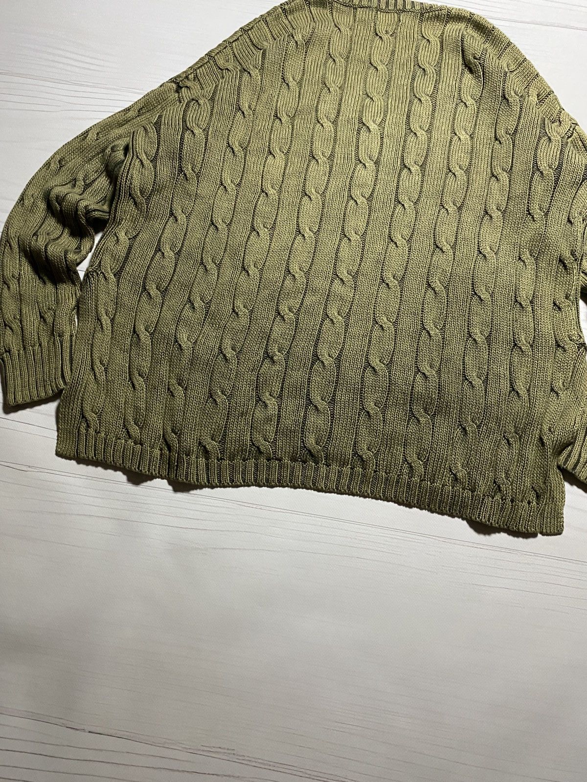 Polo Ralph Lauren Vintage Polo Ralph Lauren cable knit oversize V-neck sweater Size XS / US 0-2 / IT 36-38 - 15 Thumbnail