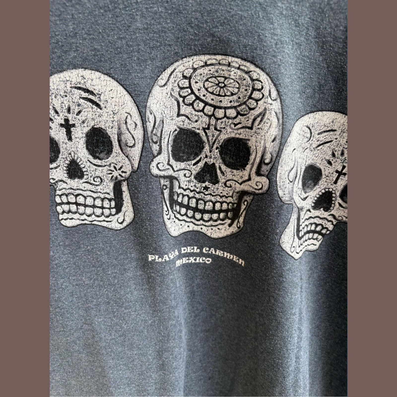 Gildan VTG Graphic Tee | Gildan Playa Skull Shirt |Touristcore Punk Size US XL / EU 56 / 4 - 4 Thumbnail