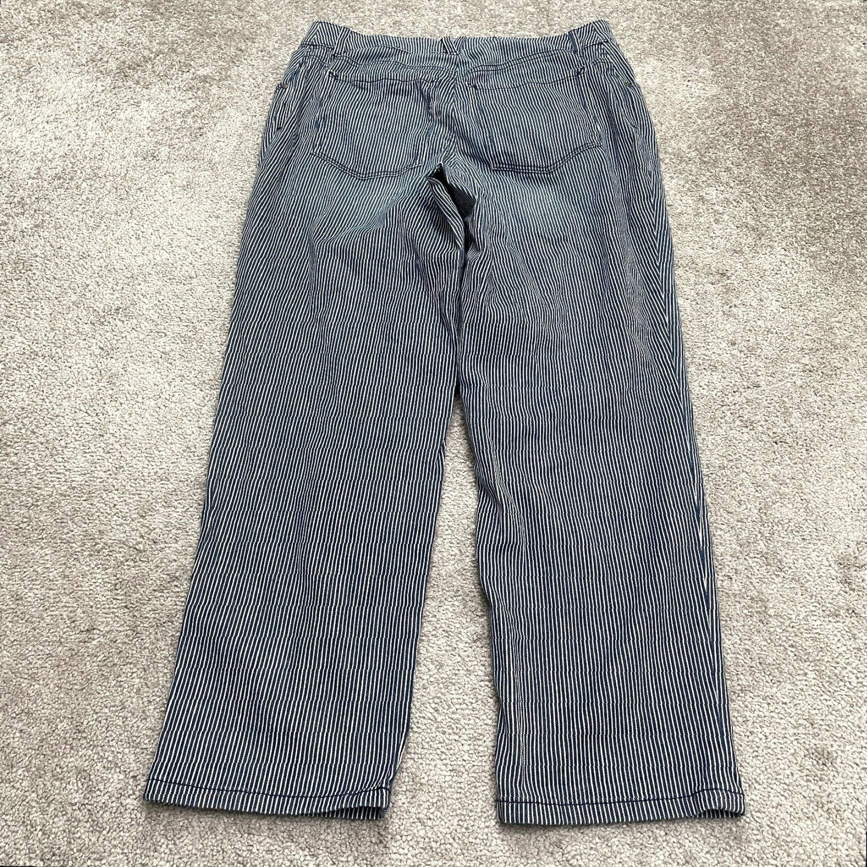 Vintage Vintage Chico's Women's Wide Leg Pants Cotton Blend Blue Striped Casual 12 Size 34" / US 12 / IT 48 - 2 Thumbnail
