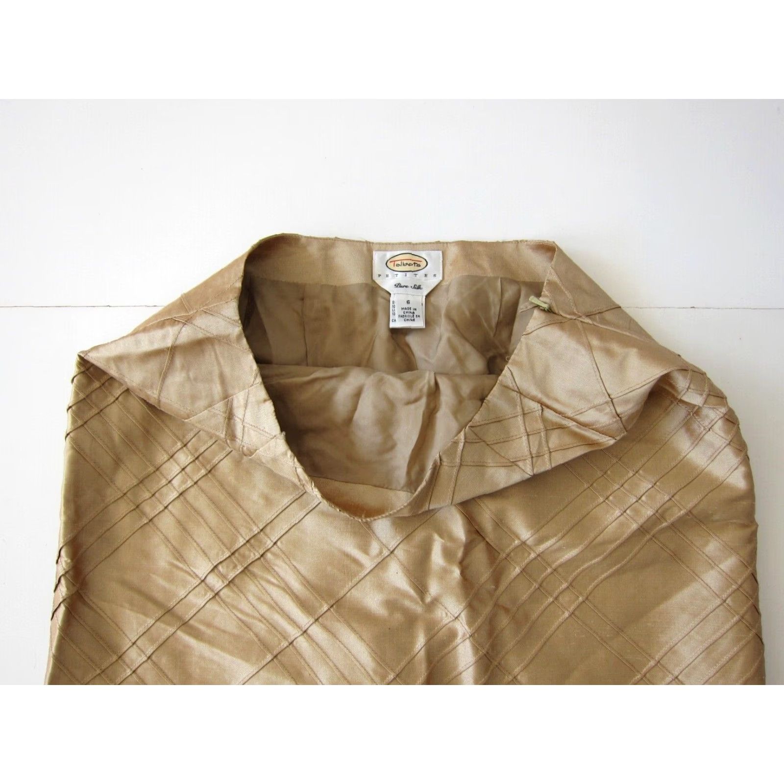 Talbots Talbots Skirt 6P 100% Silk Brown Knee Length Pencil Office Women Petite Brown Stitched Straight 6P Mens? Size 28" / US 6 / IT 42 - 6 Thumbnail