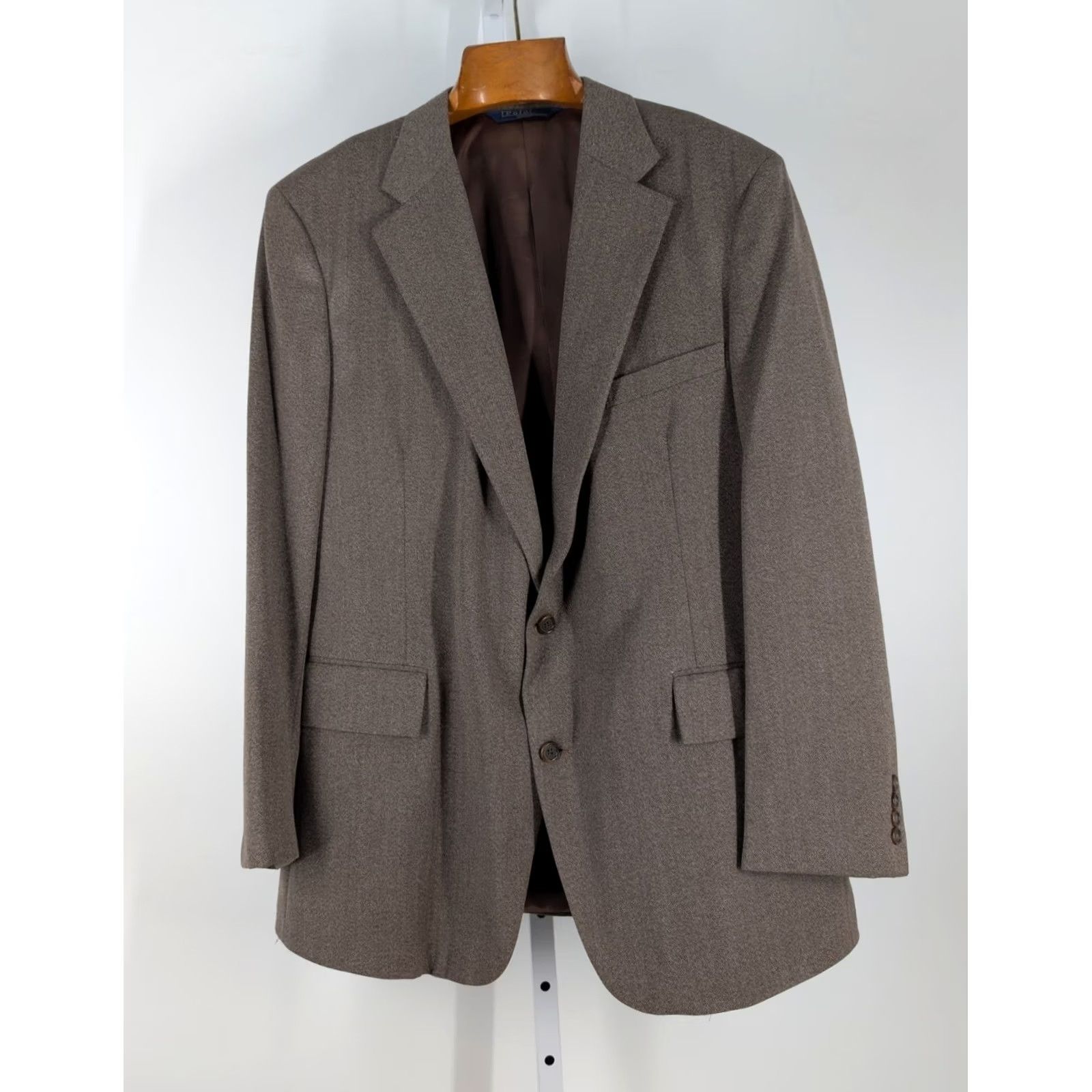 Ralph Lauren VINTAGE Polo Ralph Lauren Blazer 46R Wool Twill Unionmade USA Brown 90s 80s Mens Size US XXL / EU 58 / 5 - 2 Thumbnail