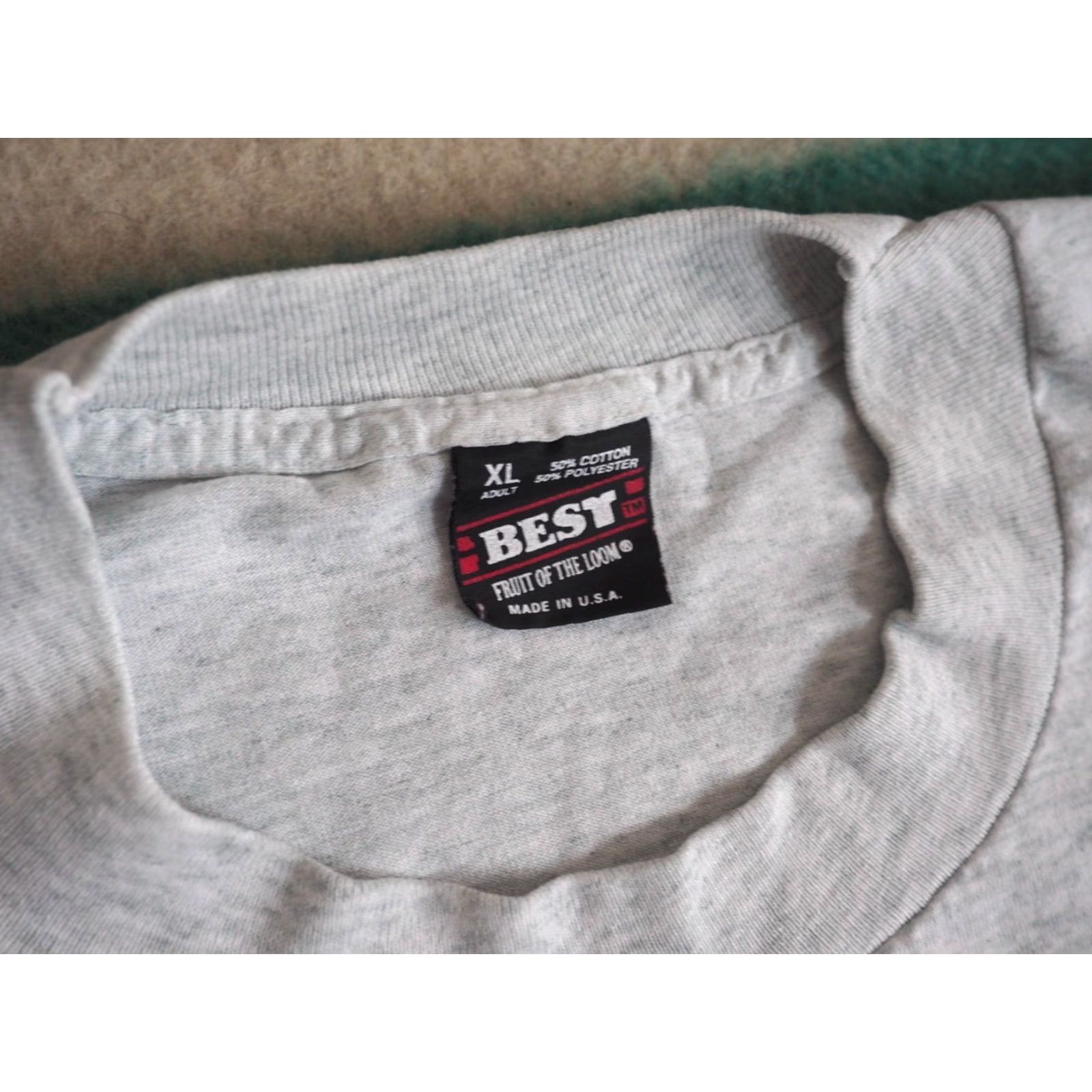 Fruit Of The Loom VINTAGE Fruit of the Loom T-Shirt 90s Logo Gray XL Mens L/S Tee Shirt Size US XL / EU 56 / 4 - 6 Thumbnail