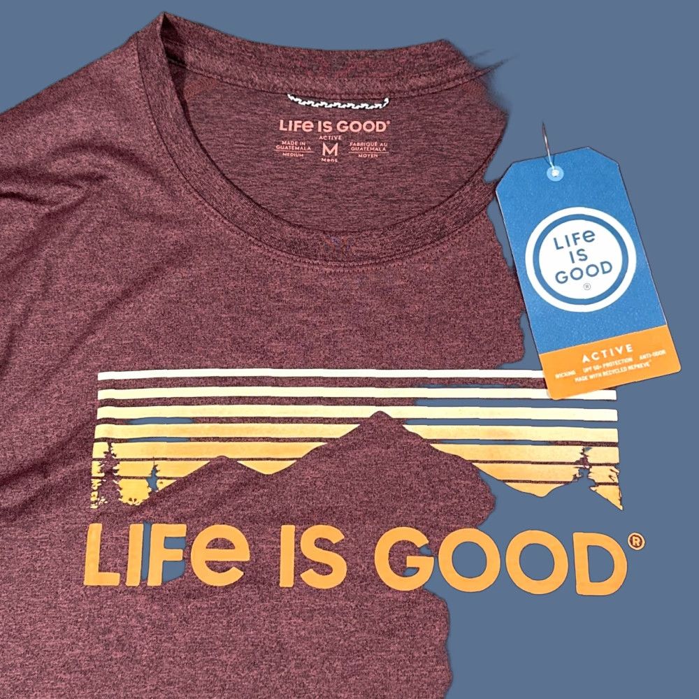 Life is Good Life Is Good Shirt Mens M Brown Nature Outdoor Graphic Print Long Sleeve Crew Neck 90s? (Wait) Size US M / EU 48-50 / 2 - 1 Thumbnail