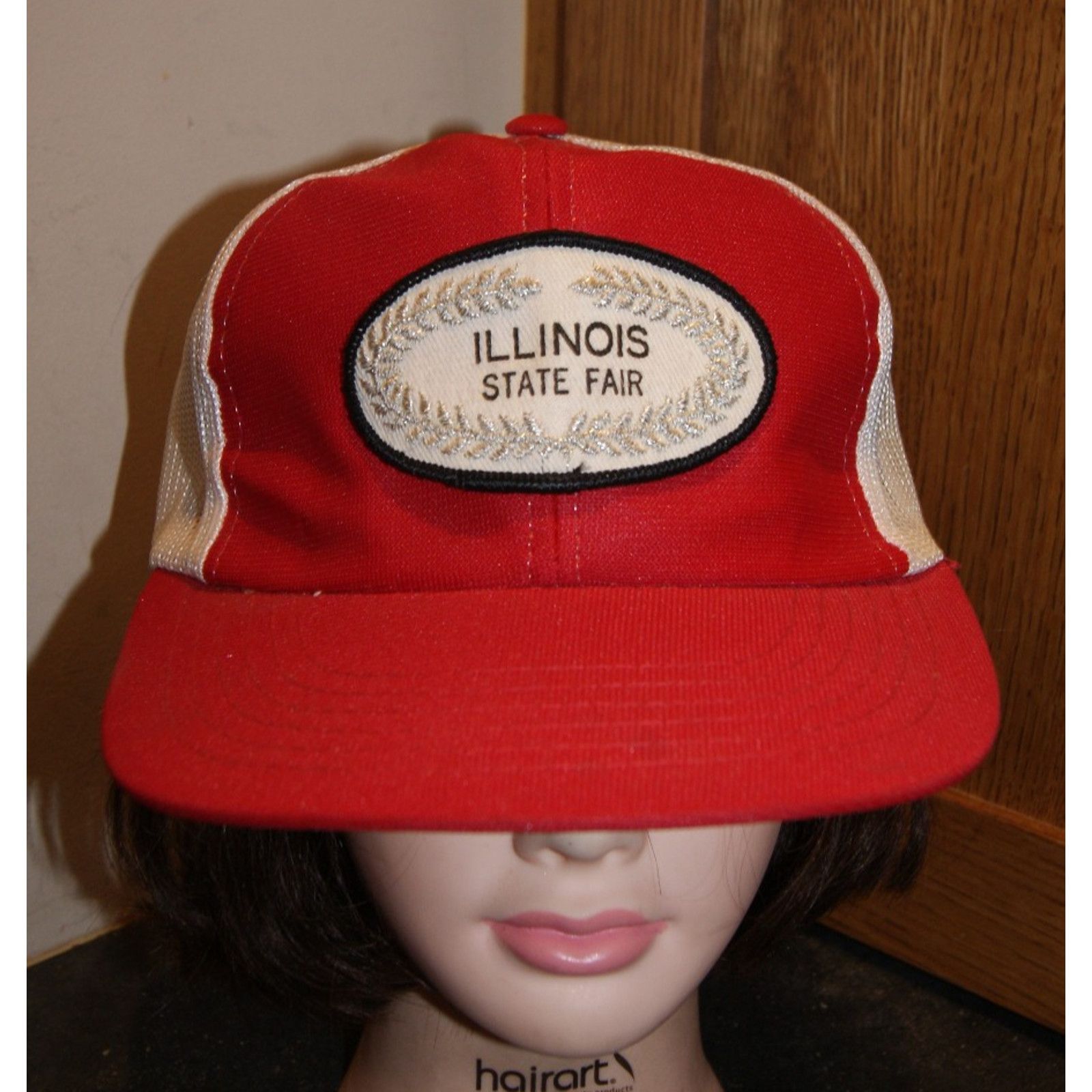 Vintage VTG ILLINOIS STATE FAIR Patch Trucker Mesh Snap Hat Cap S/M Size ONE SIZE - 2 Thumbnail