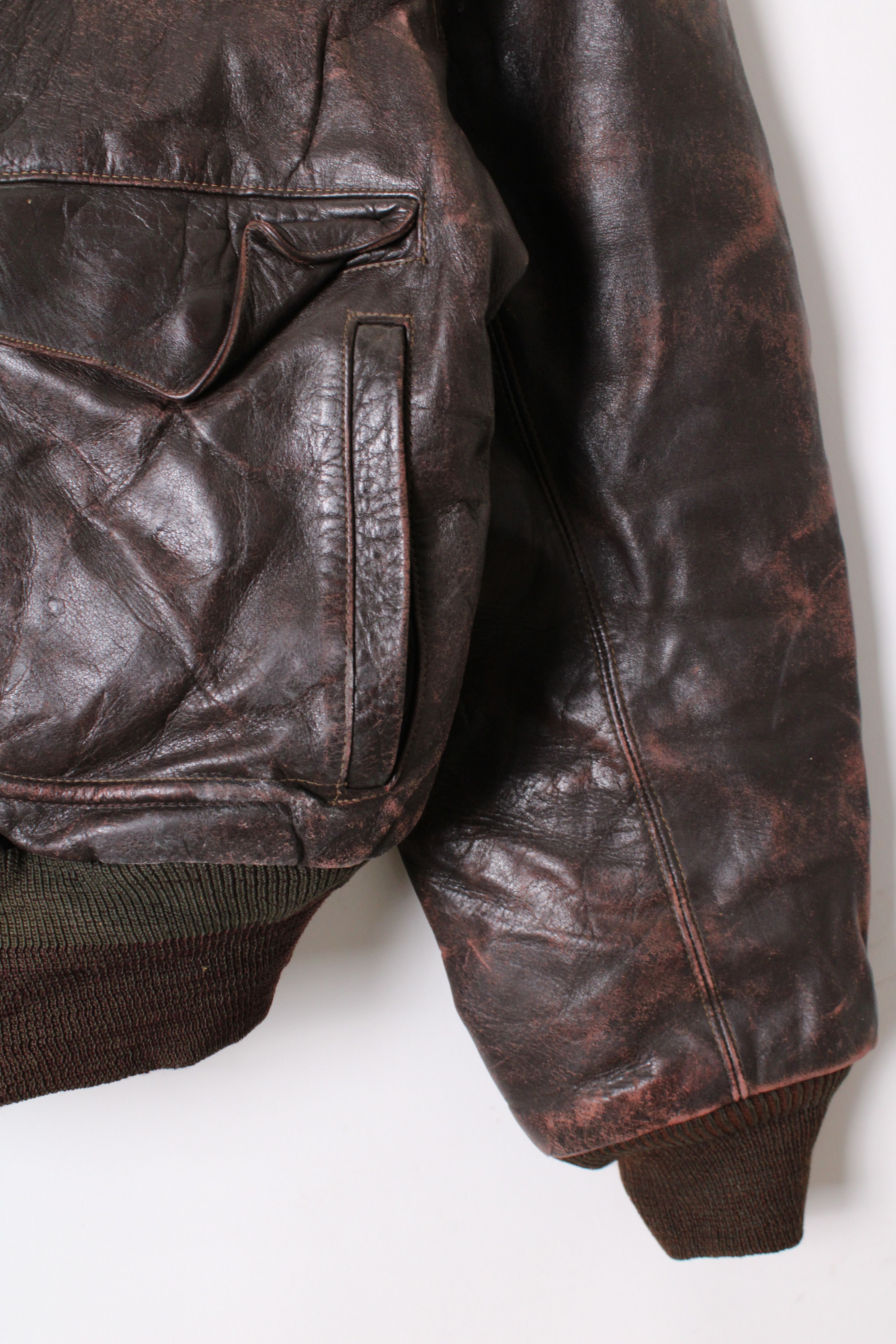 Other VTG 50s Horsehide Leather Jacket Windward Moto Biker Flight Size US M / EU 48-50 / 2 - 4 Thumbnail