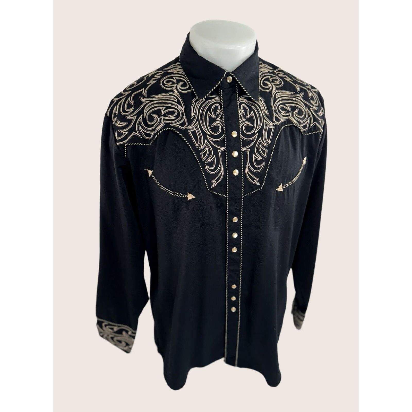 Scully Scully Western Embroidered Long Sleeve Snap Shirt Mens L Black Rockabilly Button-Up Title: EXCELLENT Size US L / EU 52-54 / 3 - 1 Thumbnail