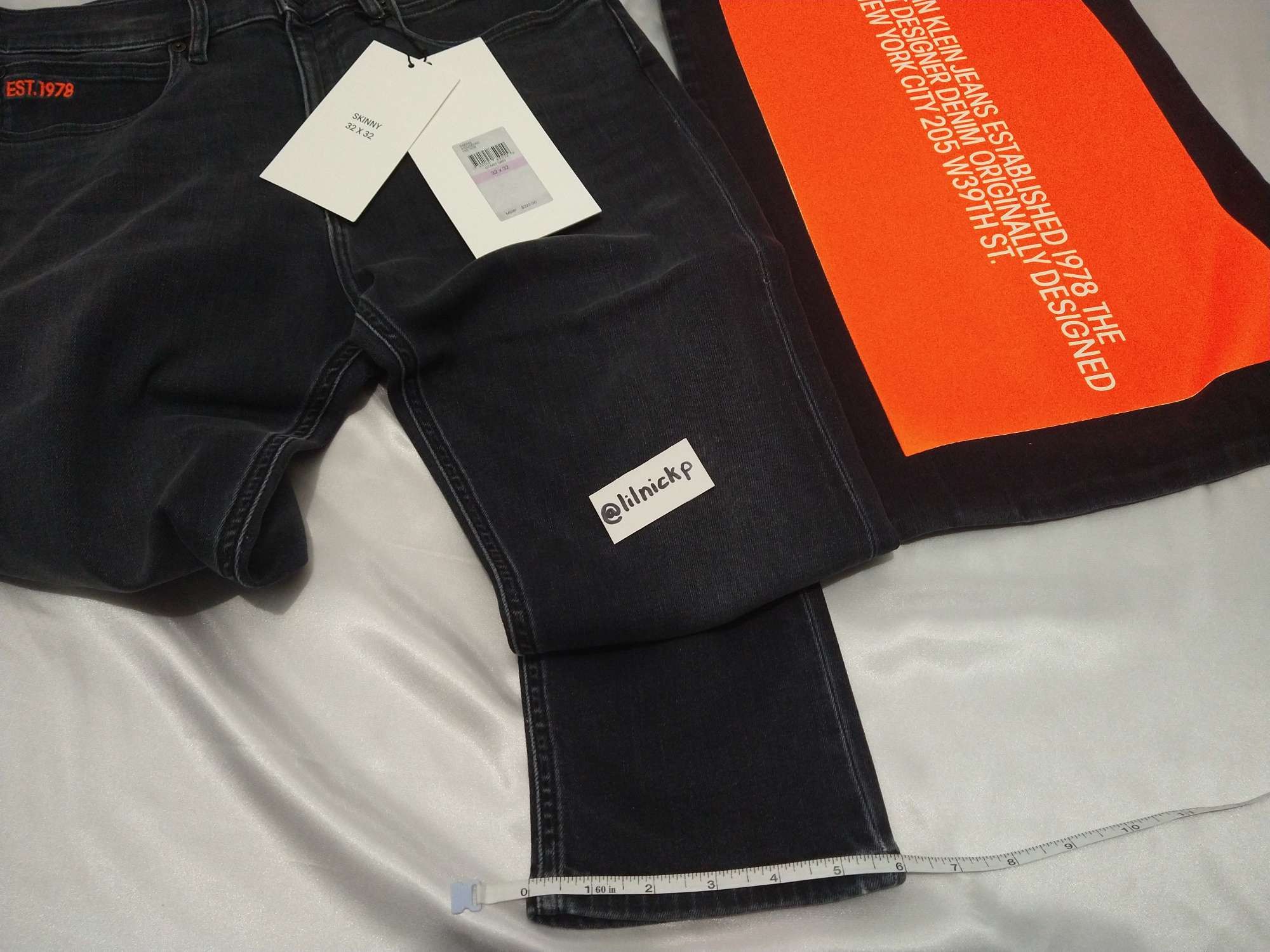 Calvin Klein 205W39NYC EST. 1978 Skinny Leg Comet Grey Jeans Size US 32 / EU 48 - 7 Thumbnail