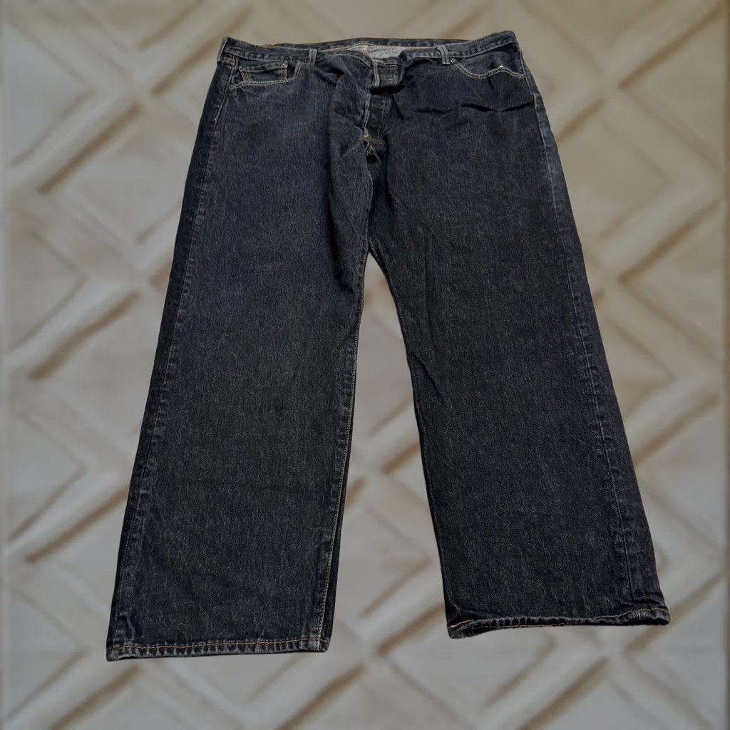 Levi's Levi's 501 Original Fit Straight Leg Button Fly Denim Jeans Men 48x34 Tall Black Size US 32 / EU 48 - 1 Thumbnail