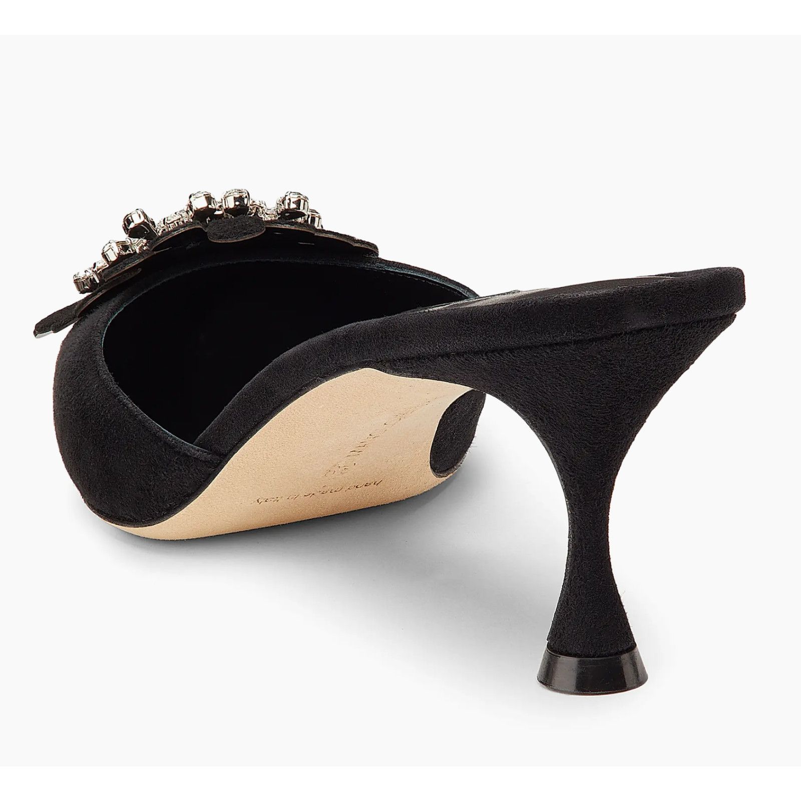 Manolo Blahnik Manolo Blahnik Shogmu 50 Black Suede Jewel Crystal Kitten Size US 7 / IT 37 - 13 Thumbnail