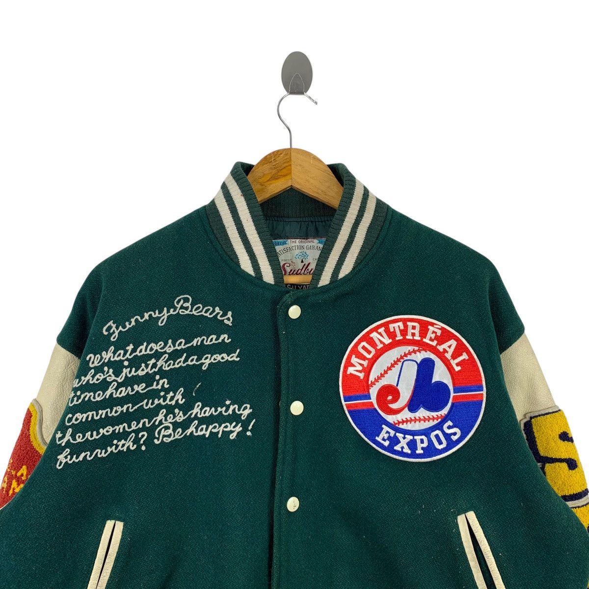 Japanese Brand SUDBURY Montreal Expos Funny Bears Leather Varsity Jacket Size US M / EU 48-50 / 2 - 4 Thumbnail