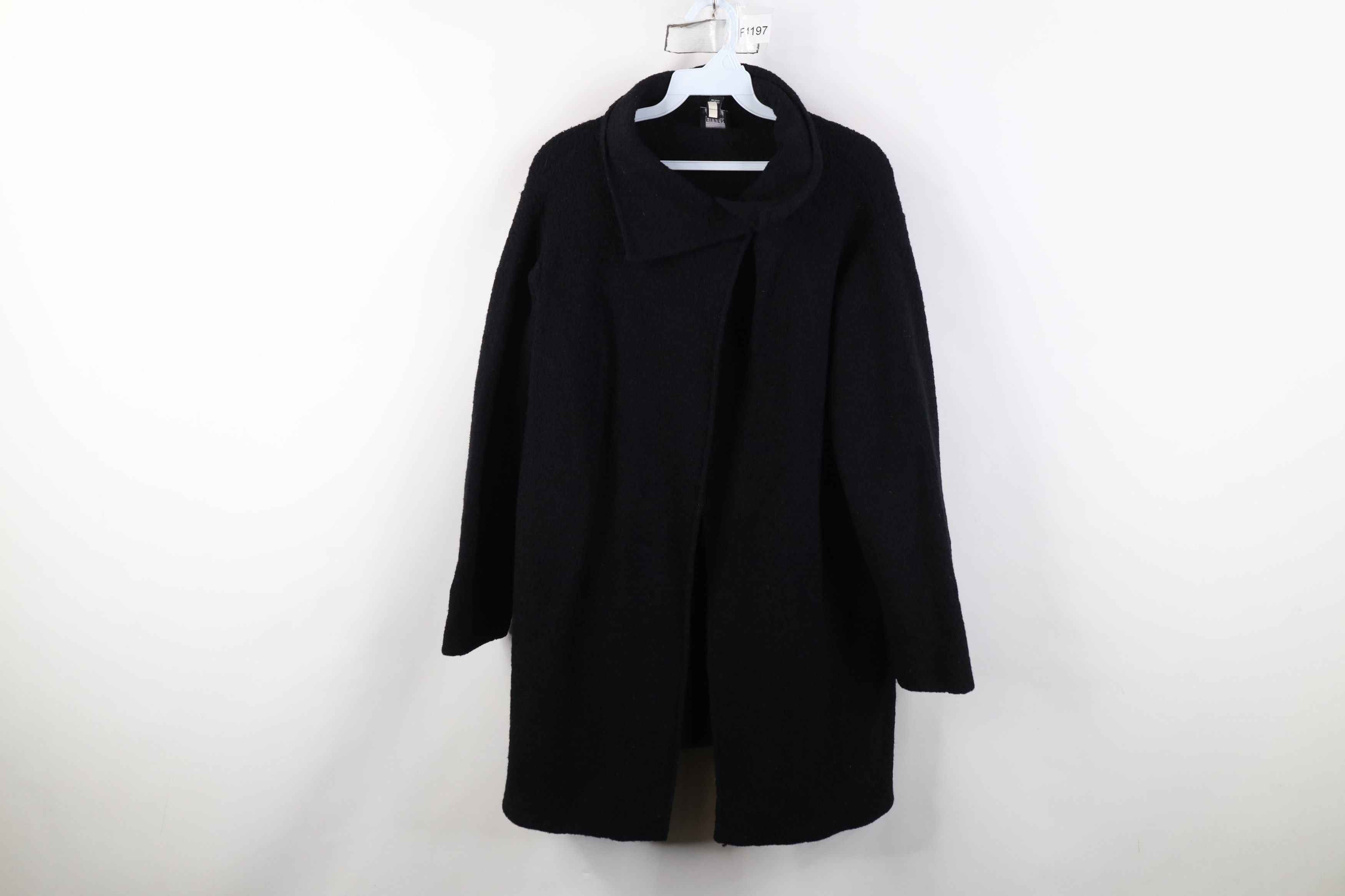 Eileen Fisher Eileen Fisher Wool Collared Top Button Sweater Jacket Black Size M / US 6-8 / IT 42-44 - 1 Thumbnail