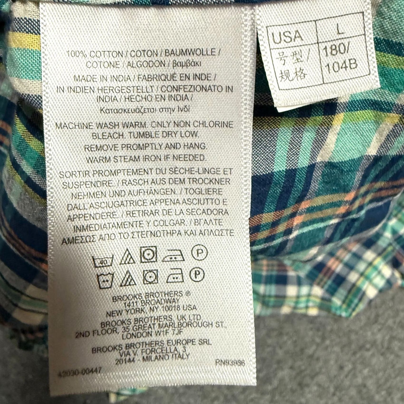 Brooks Brothers Brooks Brothers Shirt L Blue Plaid Cotton Regent Fit Short Sleeve India Madras Size US L / EU 52-54 / 3 - 7 Thumbnail