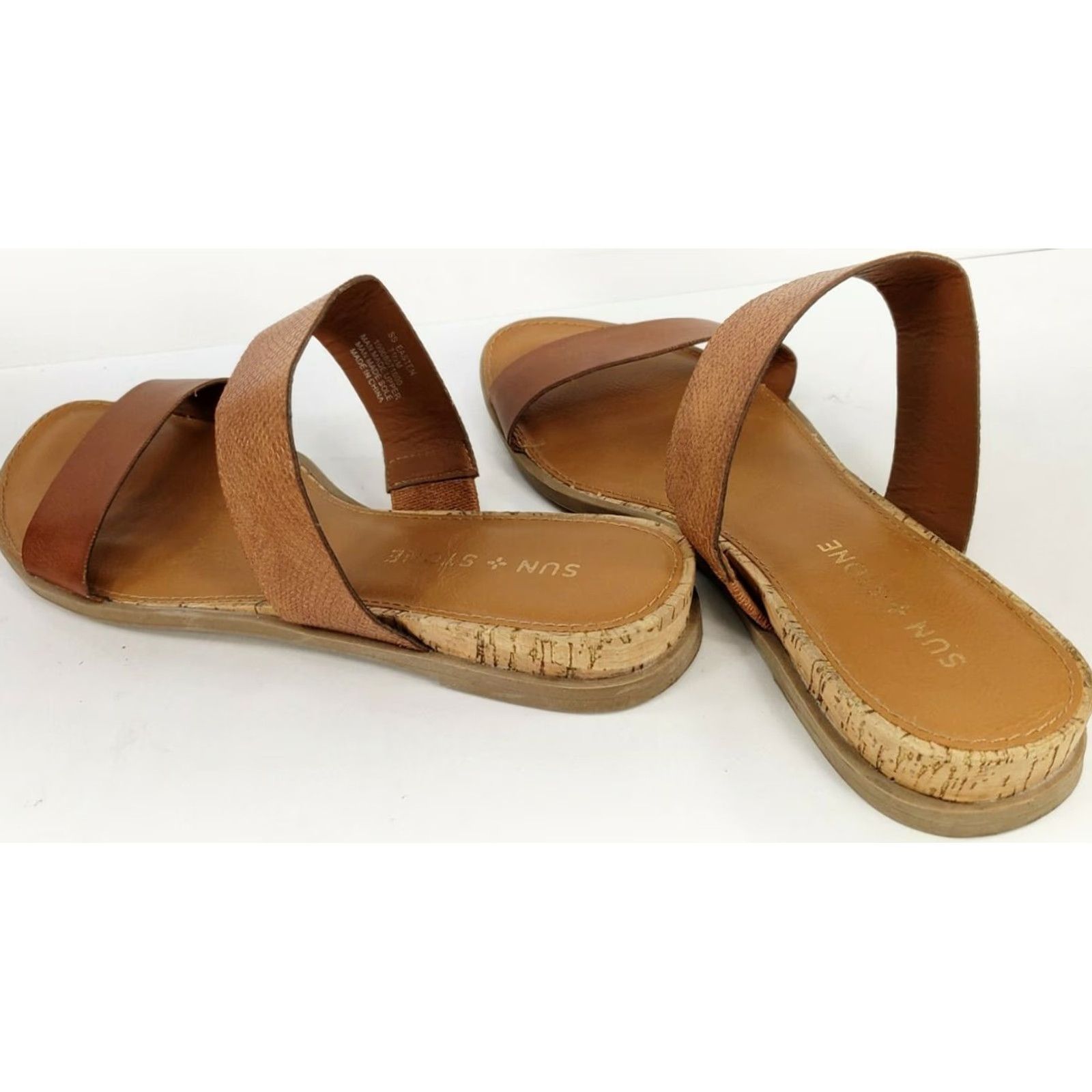 Vintage Sun + Stone Women's Slides Double Crossover Sandals Brown Size 7.5M EUC Shoes Slip On Casual Comfort Footwear Size US 8 / IT 38 - 4 Thumbnail