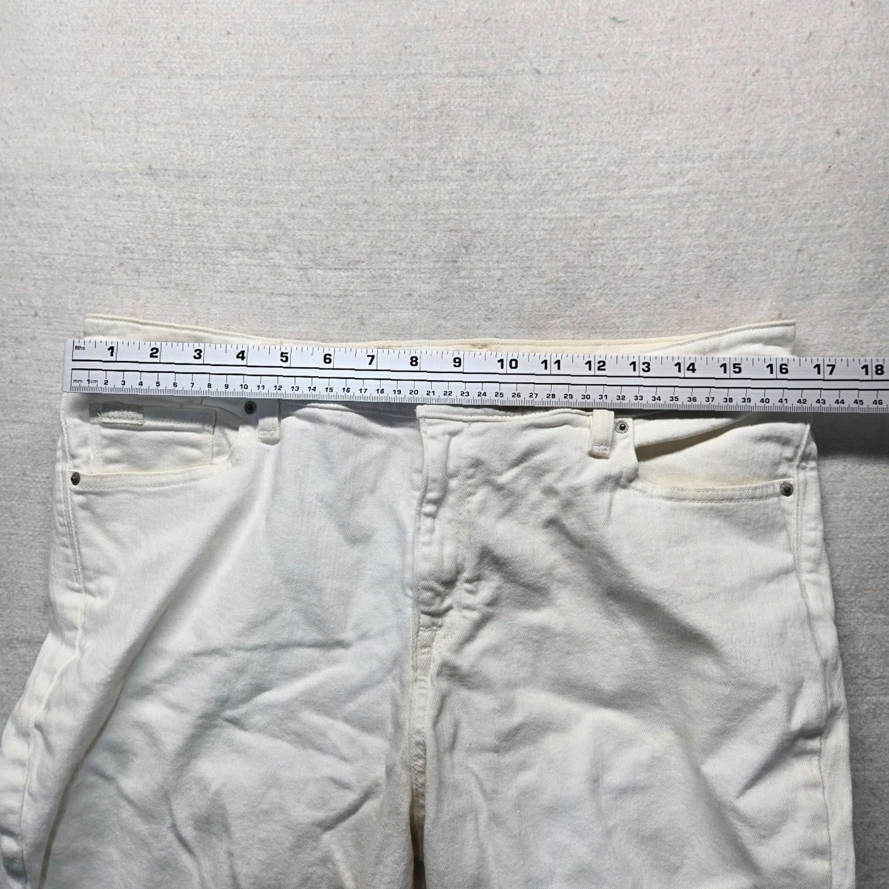 Vintage L.L Bean Women's Solid White Chino Straight Leg Pants Size 14 Size 36" / US 14 / IT 50 - 4 Thumbnail