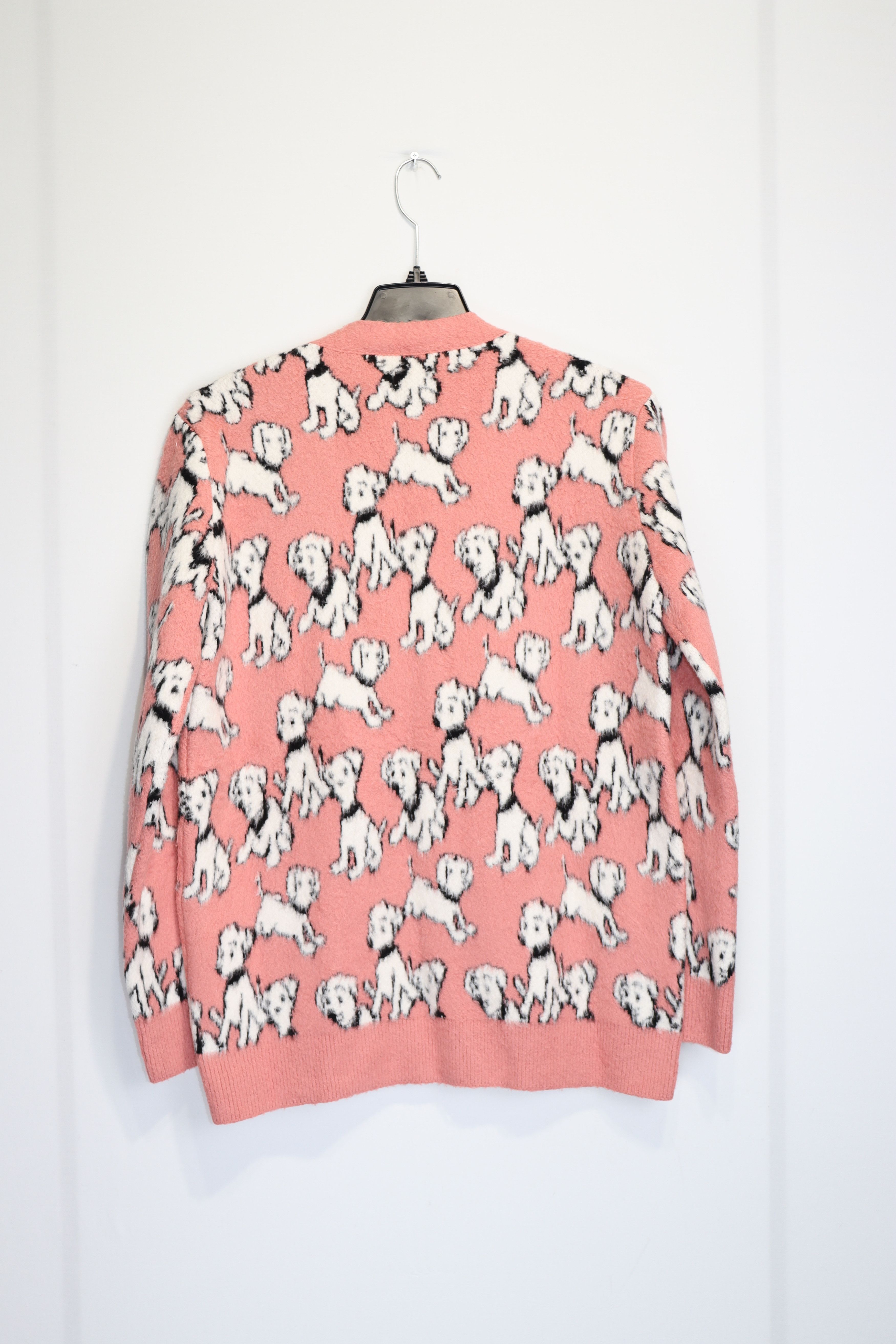 Celine o1rshd1 V Neck Puppy Cotton Blend Cardigan in Pink/Black Size US M / EU 48-50 / 2 - 8 Thumbnail