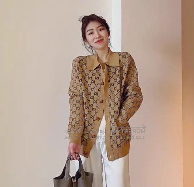 Gucci Gucci Brown logo jacquard full-print wool lapel single-bre Size M / US 6-8 / IT 42-44 - 7 Thumbnail