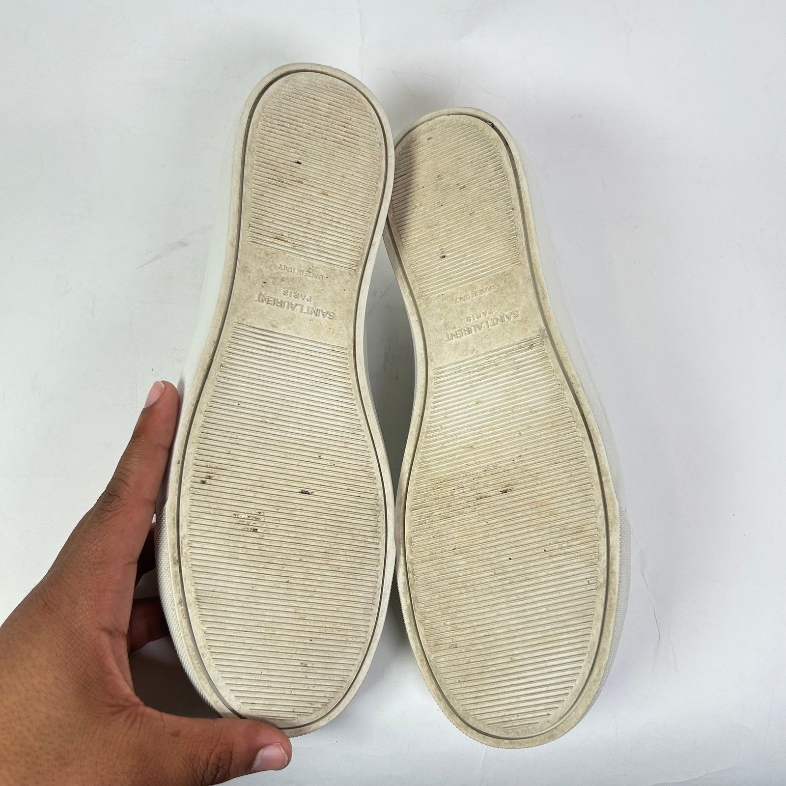 Saint Laurent Paris Saint Laurent White Andy Leather Low-Top Sneaker Size 42 Size US 9 / EU 42 - 6 Thumbnail