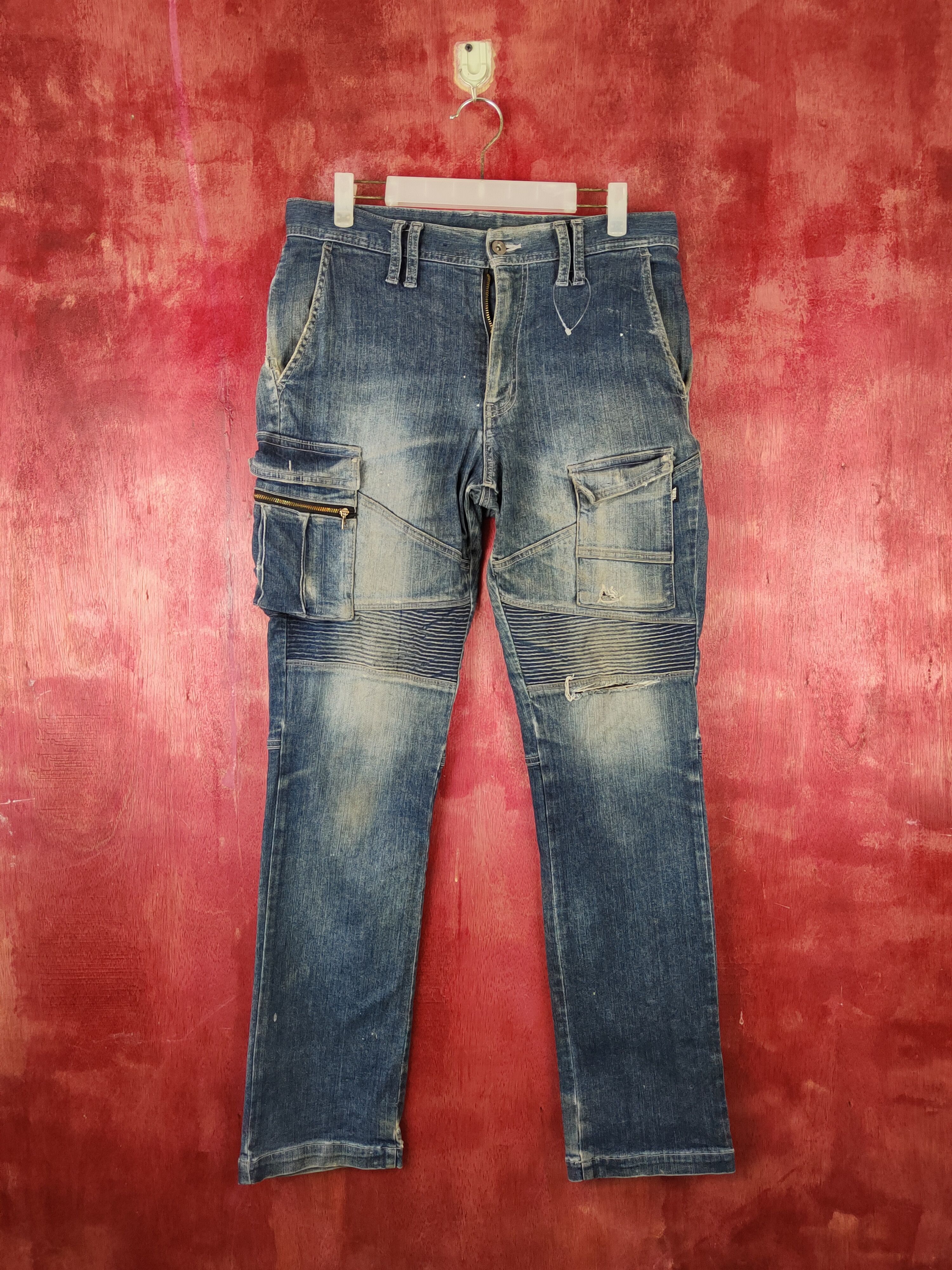 Tora Dark Blue Faded Distressed Ripped Jeans #S1850