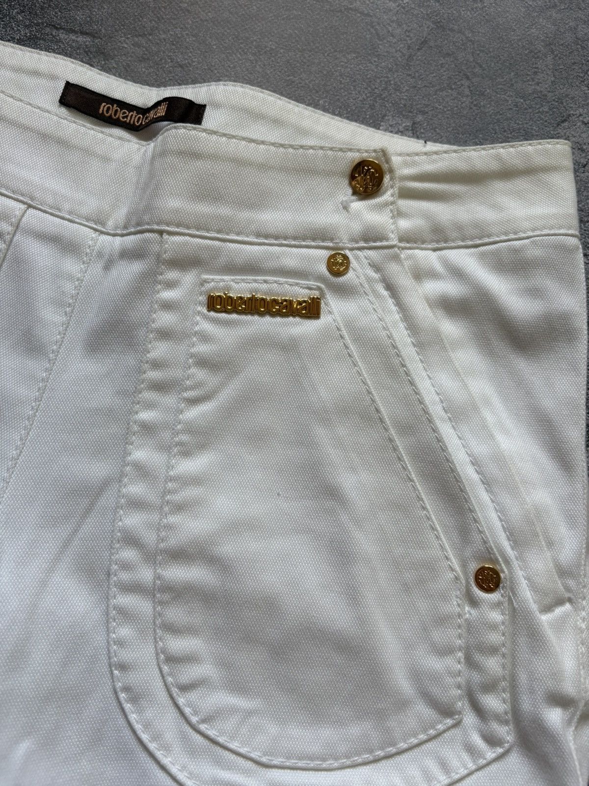 Roberto Cavalli Vintage Roberto Cavalli Luxury Women’s White Flared Pants Size 27" / US 4 / IT 40 - 4 Thumbnail