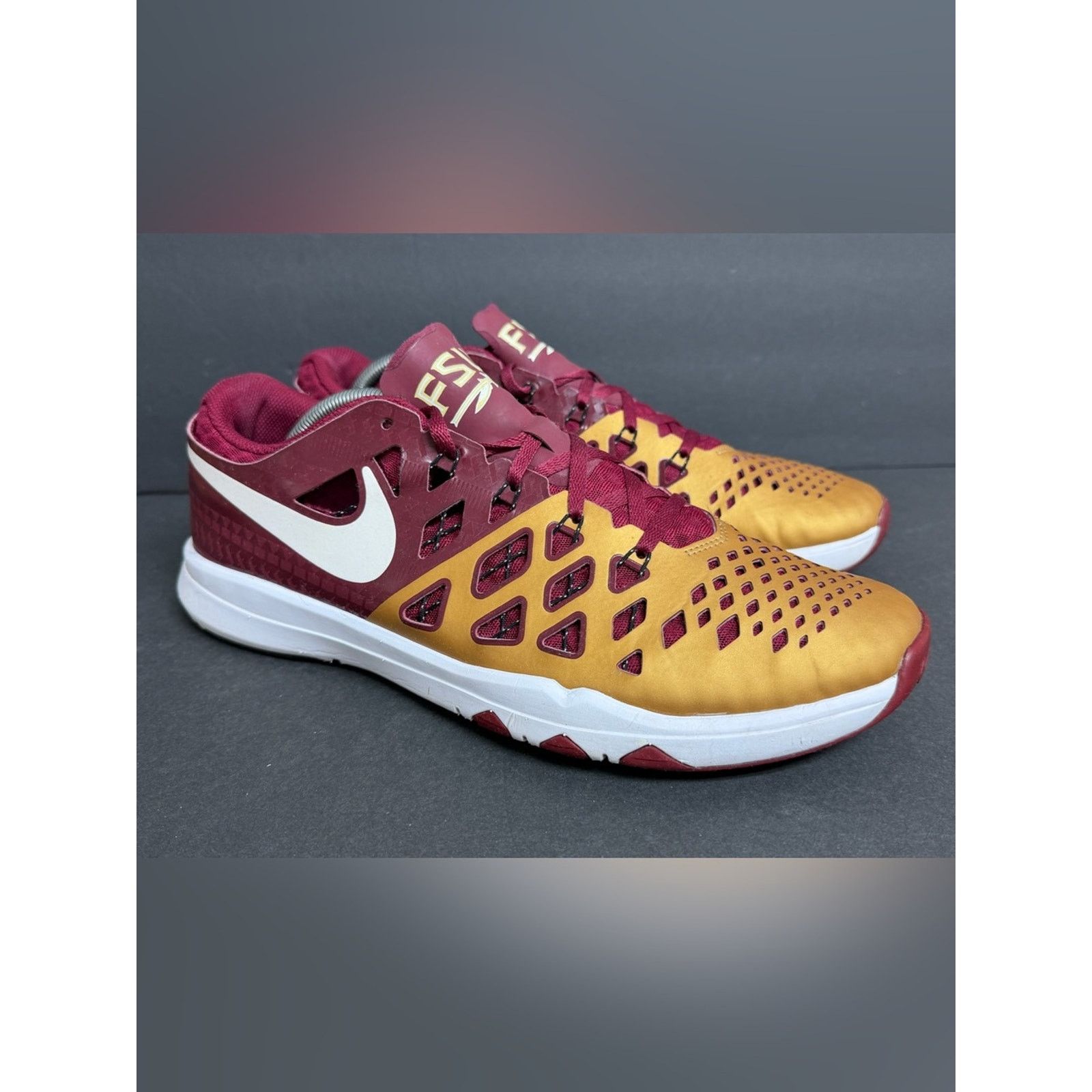 Nike Nike Train Speed 4 FSU Maroon Gold Men's Athletic Sneaker Size US 12 / EU 45 - 6 Thumbnail
