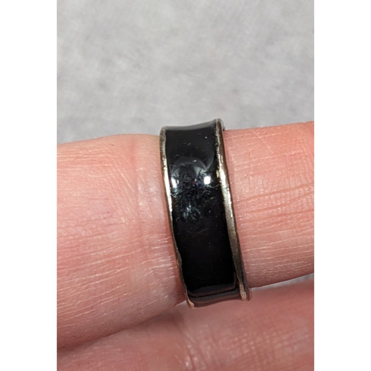 Other Gothic Buckle Ring Silver Tone With Black Enamel And Rhinest Size ONE SIZE - 10 Thumbnail
