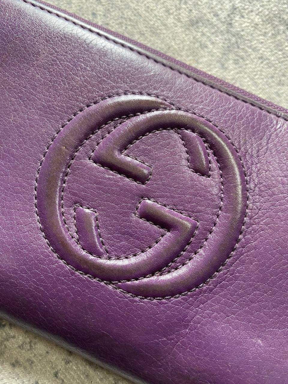 Gucci Gucci Soho GG Zip Around Leather Wallet Purple Size ONE SIZE - 2 Thumbnail