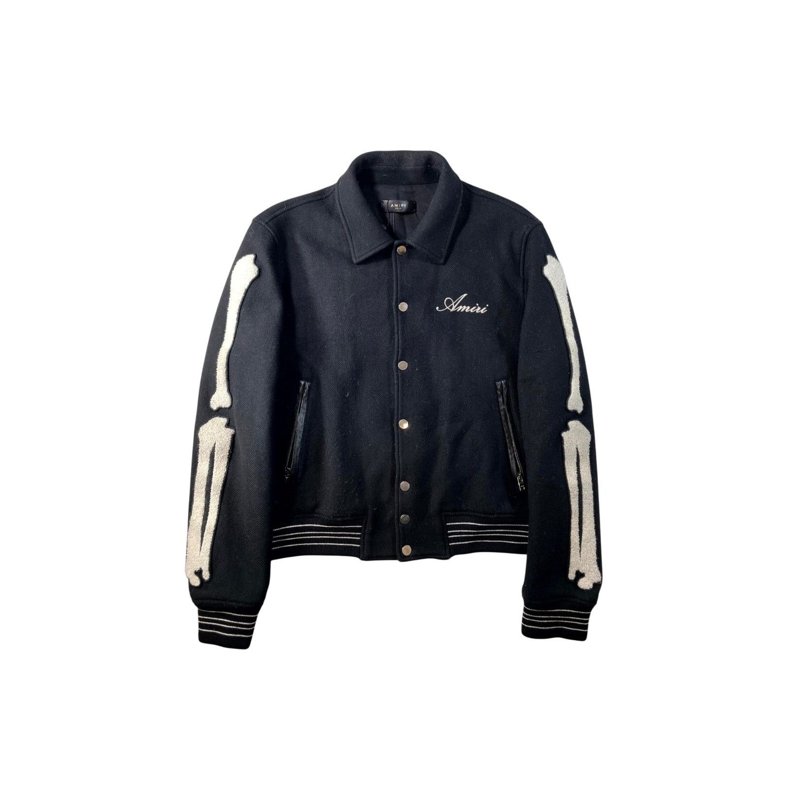 Amiri Amiri Bone Black Varsity Jacket Size US M / EU 48-50 / 2 - 1 Thumbnail