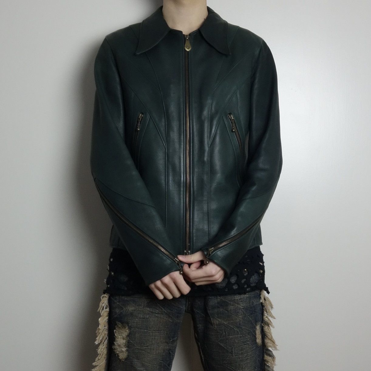 Obelisk 2000’s “Obelisk” Cow Leather Jacket Size US S / EU 44-46 / 1 - 3 Thumbnail