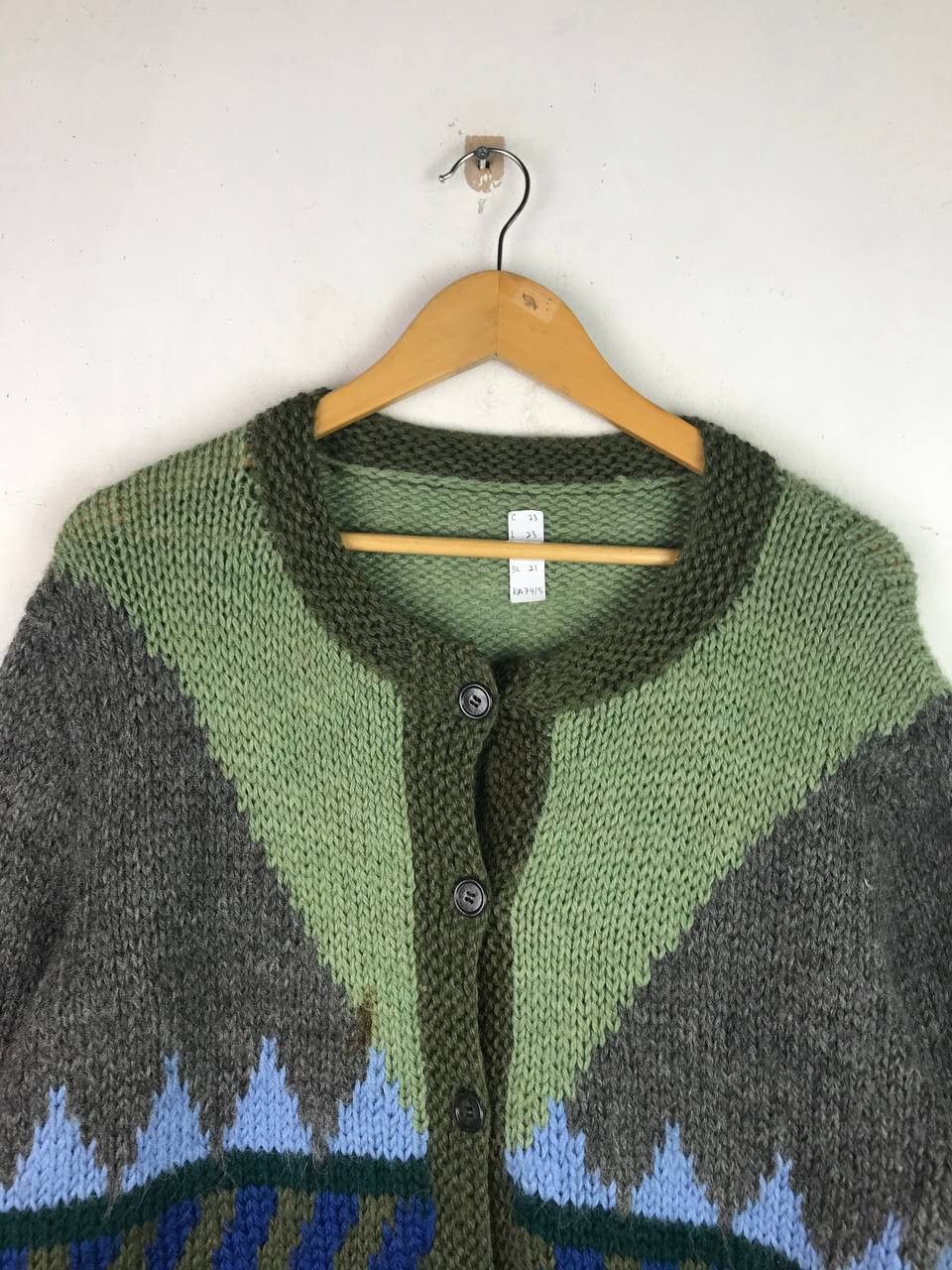 Aran Isles Knitwear × Japanese Brand × Vintage Vintage Colourful Rare Design Cardigan Size US XL / EU 56 / 4 - 3 Thumbnail