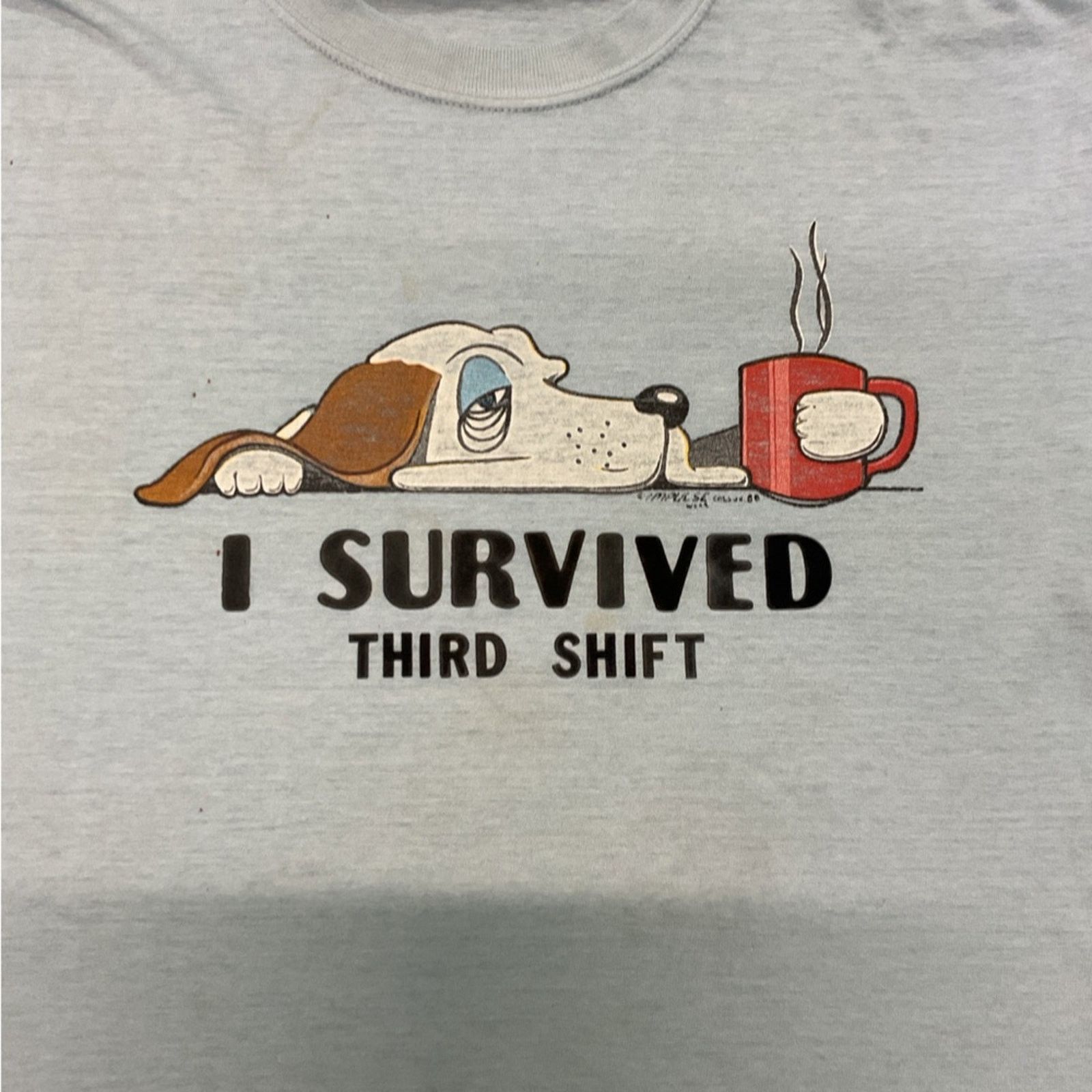 Vintage Joke Graphic "I Survived Third Shirt" T-Shirt Size US XL / EU 56 / 4 - 7 Thumbnail