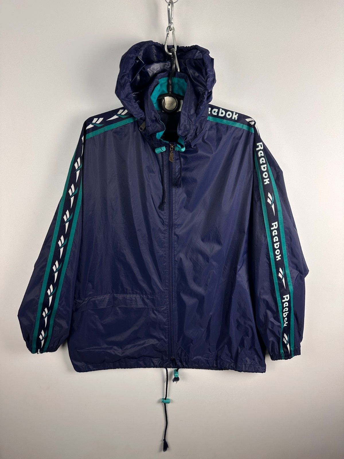 Reebok Vintage Reebok Windbreaker Jacket Striped Blue Mens Size M Size US M / EU 48-50 / 2 - 1 Thumbnail