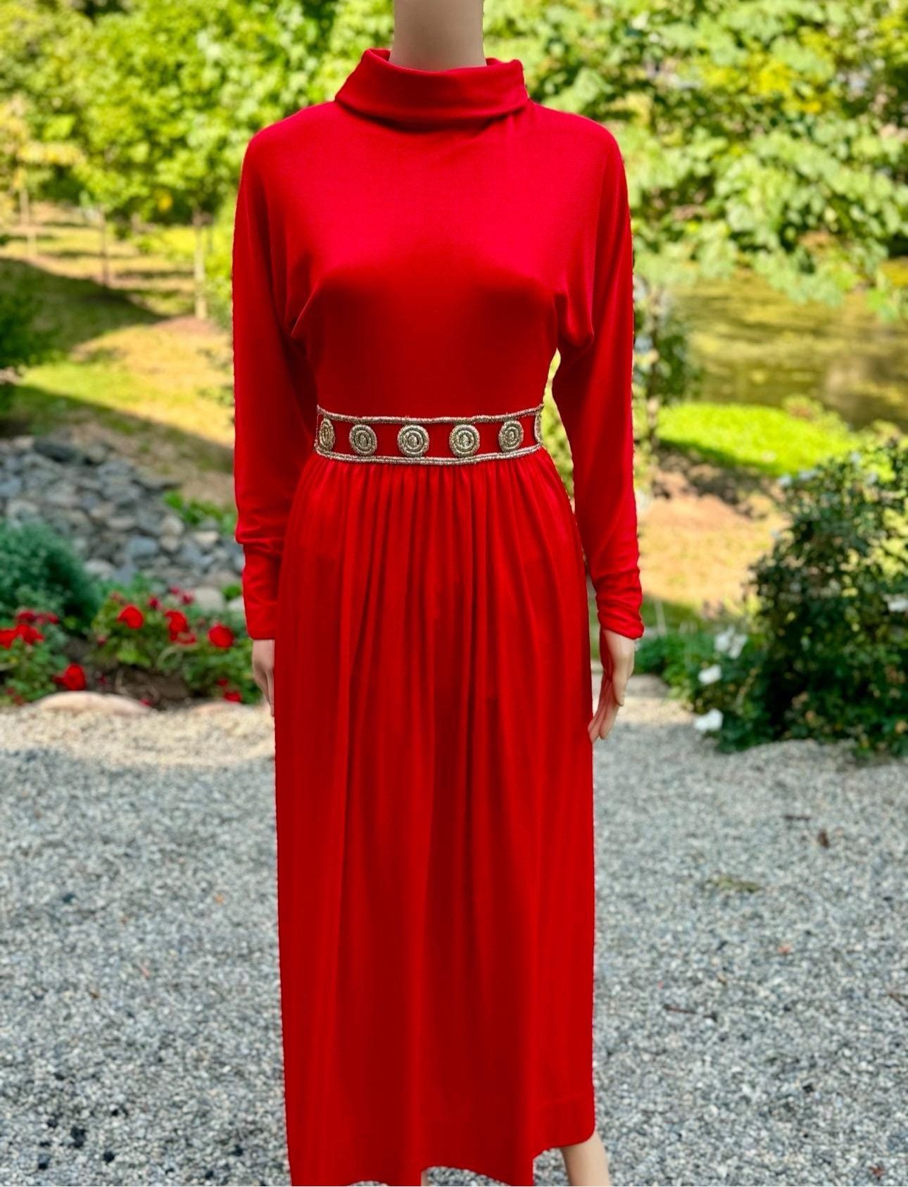 Vintage 1960’s Glamorous Movie Star Maxi Dress Size XS / US 0-2 / IT 36-38 - 1 Thumbnail