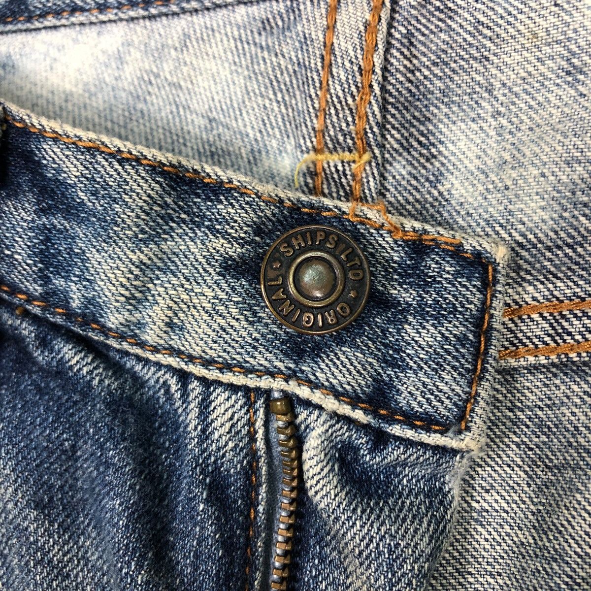 Japanese Brand SHIPS 1975 Repro Workwear Jeans – Destroyed Knees Grime Fade Size 30" / US 8 / IT 44 - 20 Thumbnail