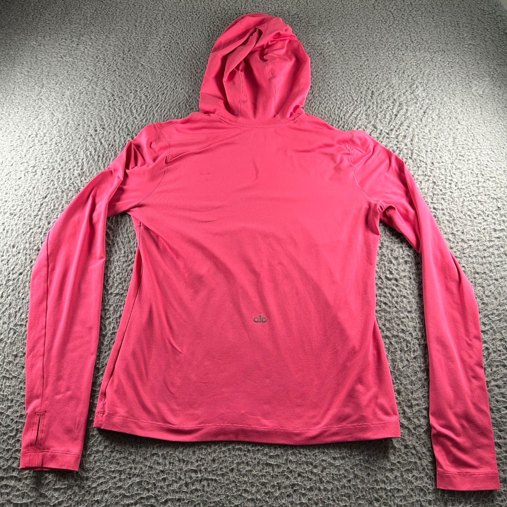 Alo alo Alosoft Hooded Runner Womens L Pink Long Sleeve Lightweight Active Pullover Size L / US 10 / IT 46 - 5 Thumbnail