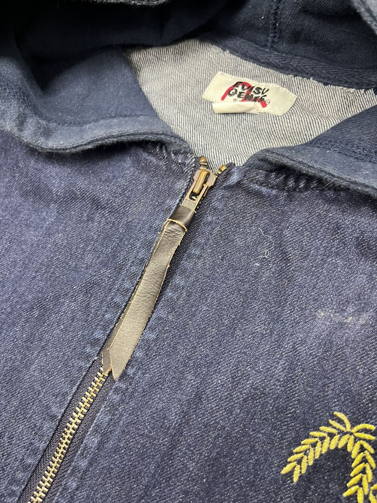 Evisu × Japanese Brand Vintage Navy Blue Denim Jeans Zip Sweatshirt Hoodie Evisu Size US M / EU 48-50 / 2 - 10 Thumbnail