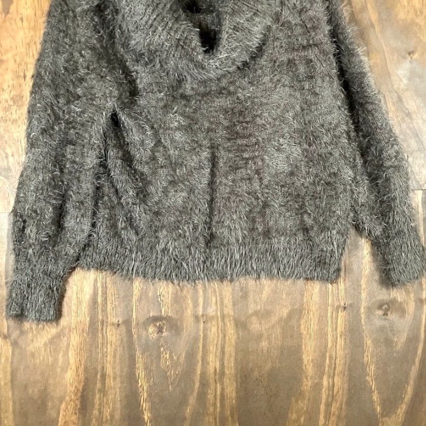 Express Express Sweater Brown Cowl Neck Long Sleeve XS Women's Fluffy Knit Pullover Size XS / US 0-2 / IT 36-38 - 3 Thumbnail