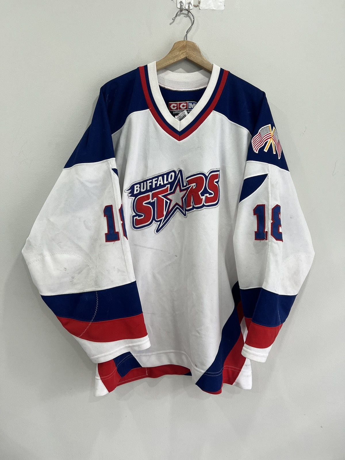 Vintage Vintage Ccm Buffalo Stars Hockey Jersey 54 fight strap Size US XXL / EU 58 / 5 - 1 Thumbnail