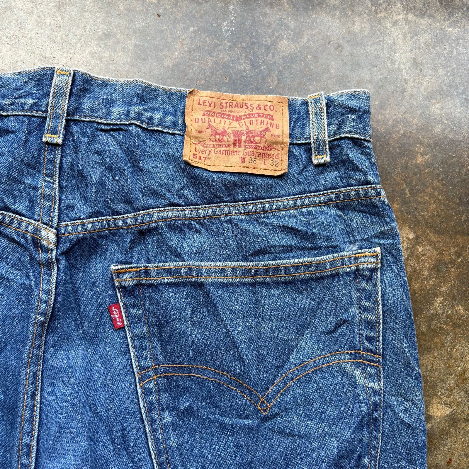 Levi's Vintage 90s Levis 517 Flare Boot cut Blue Jeans Size US 38 / EU 54 - 5 Thumbnail