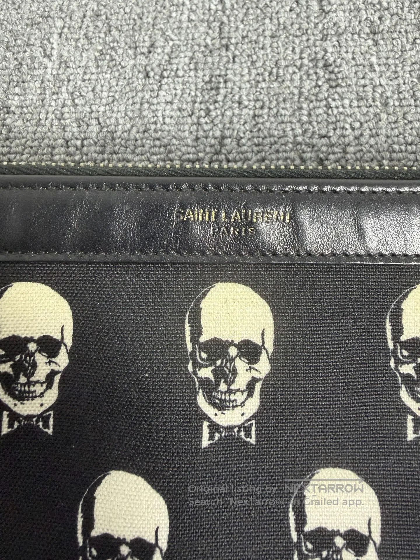 Saint Laurent Paris Saint Laurent Skull Print Clutch Bag. Size ONE SIZE - 3 Thumbnail