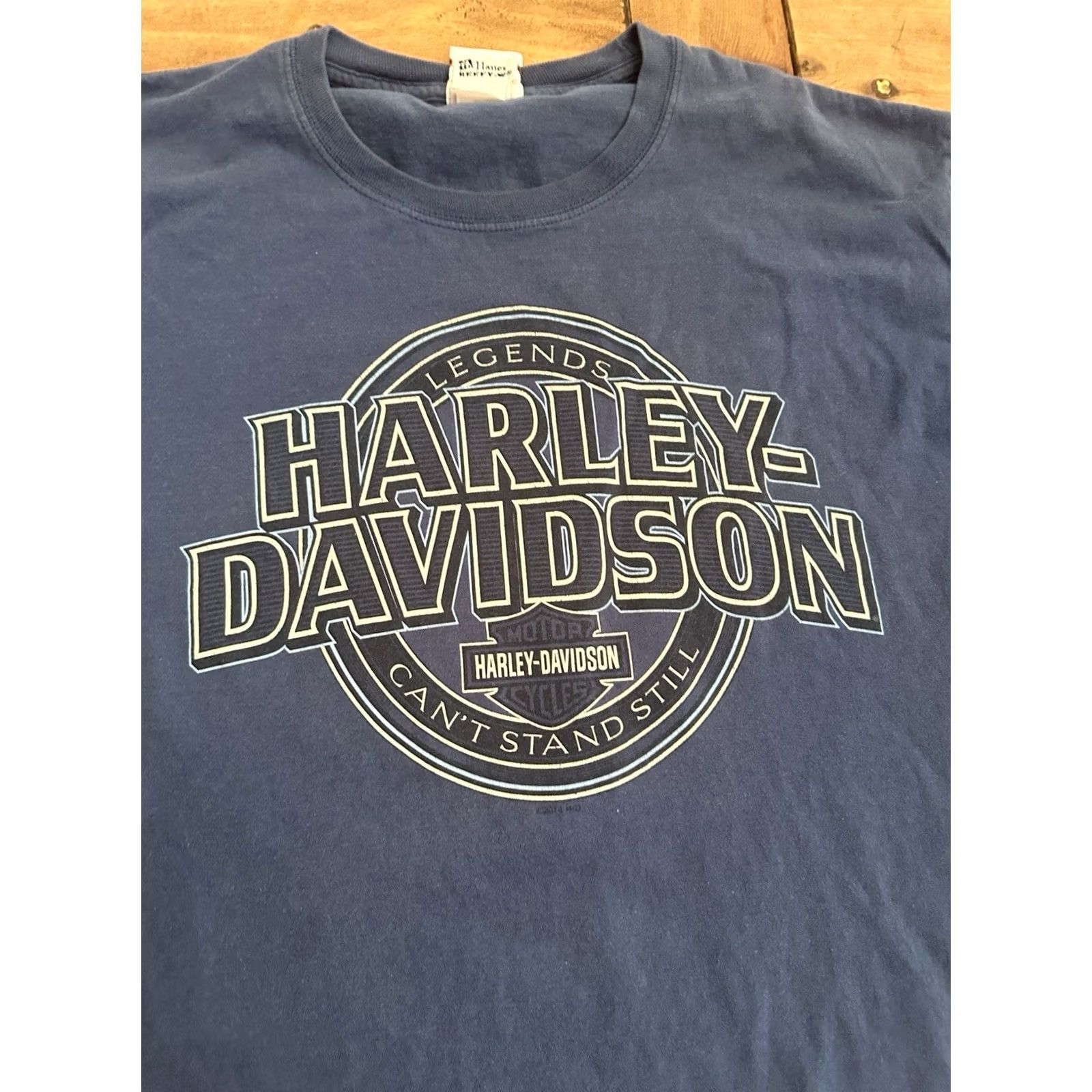 Harley Davidson VINTAGE 2014 Harley-Davidson Legends Can’t Stand Still Sacramento, Ca T-Shirt XL Blue Cat Men Casual Shirt Mens XL Size US XL / EU 56 / 4 - 2 Thumbnail