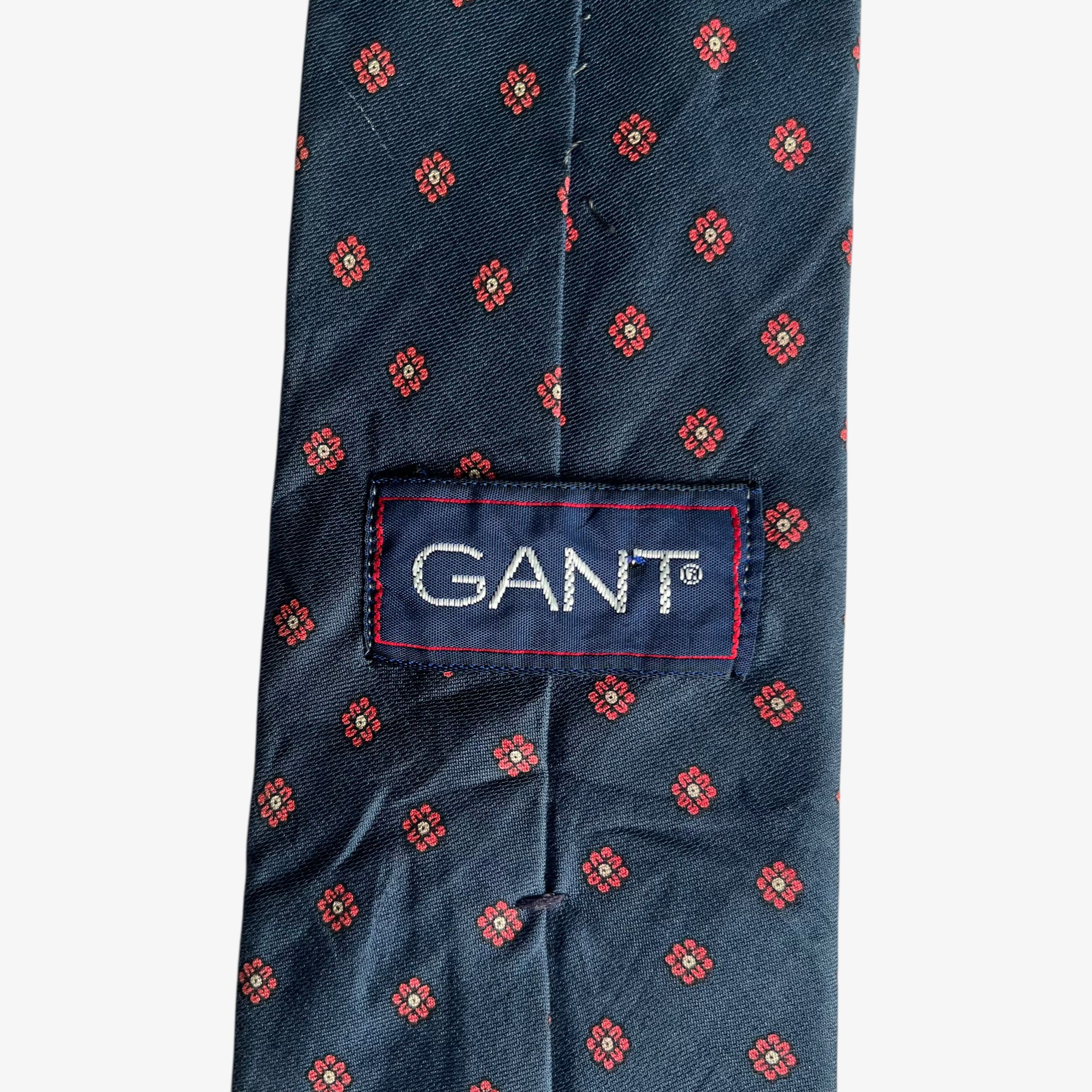 Gant Vintage 90s Gant Abstract Floral Geometric Print Silk Tie Size ONE SIZE - 2 Thumbnail