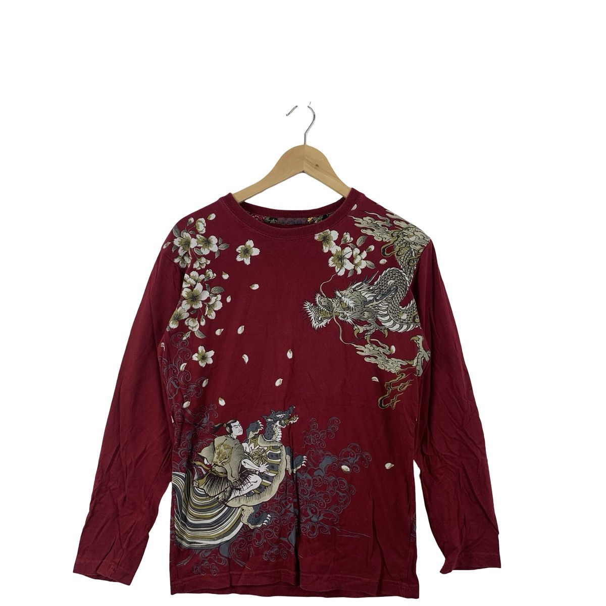 Vintage Vintage JAPANESE DRAGON & GEISHA Graphic Long Sleeve Tee Size M / US 6-8 / IT 42-44 - 5 Thumbnail