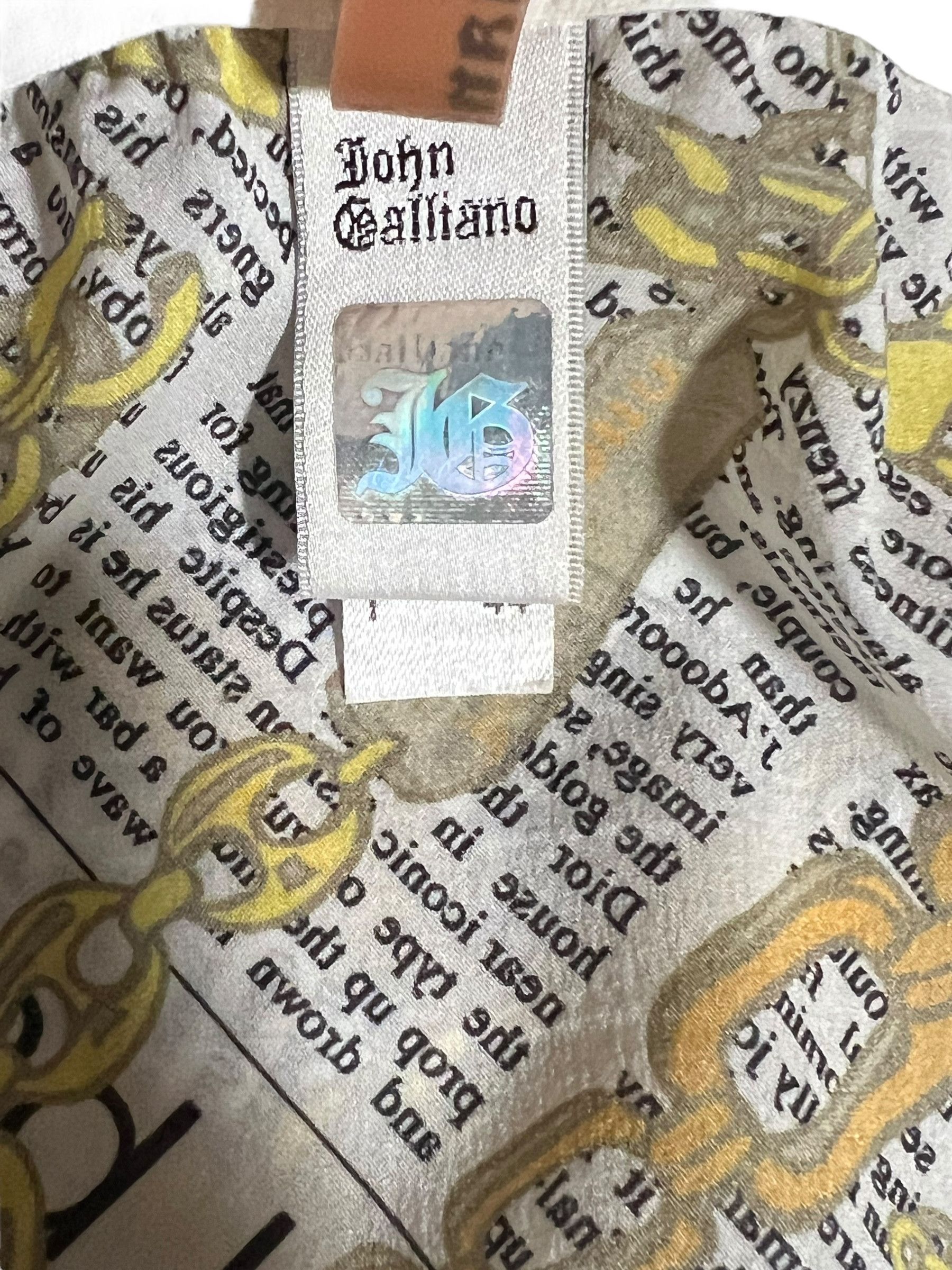 John Galliano John Galliano 2000s Newspaper Chain Slip Dress Size L / US 10 / IT 46 - 8 Thumbnail