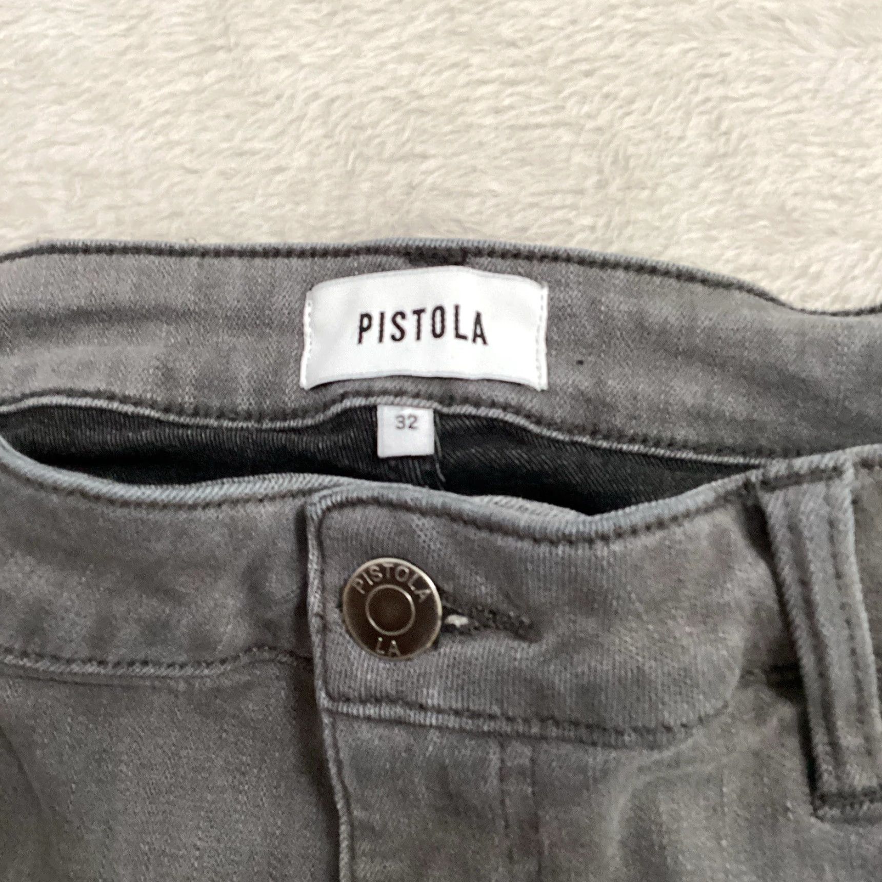 Pistola Pistola Jeans Womens Slim Skinny High Rise Distressed 32 Gray Arianna 30x26.5 Jeans Size 24" / US 00 / IT 34 - 3 Thumbnail