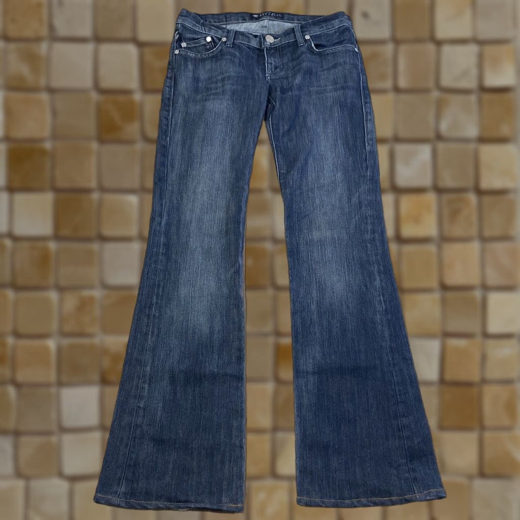 Vintage VINTAGE Rock & Republic Women's Jeans Flare Size 26 Blue Cotton Low Rise 90s Womens Size 31" - 1 Thumbnail