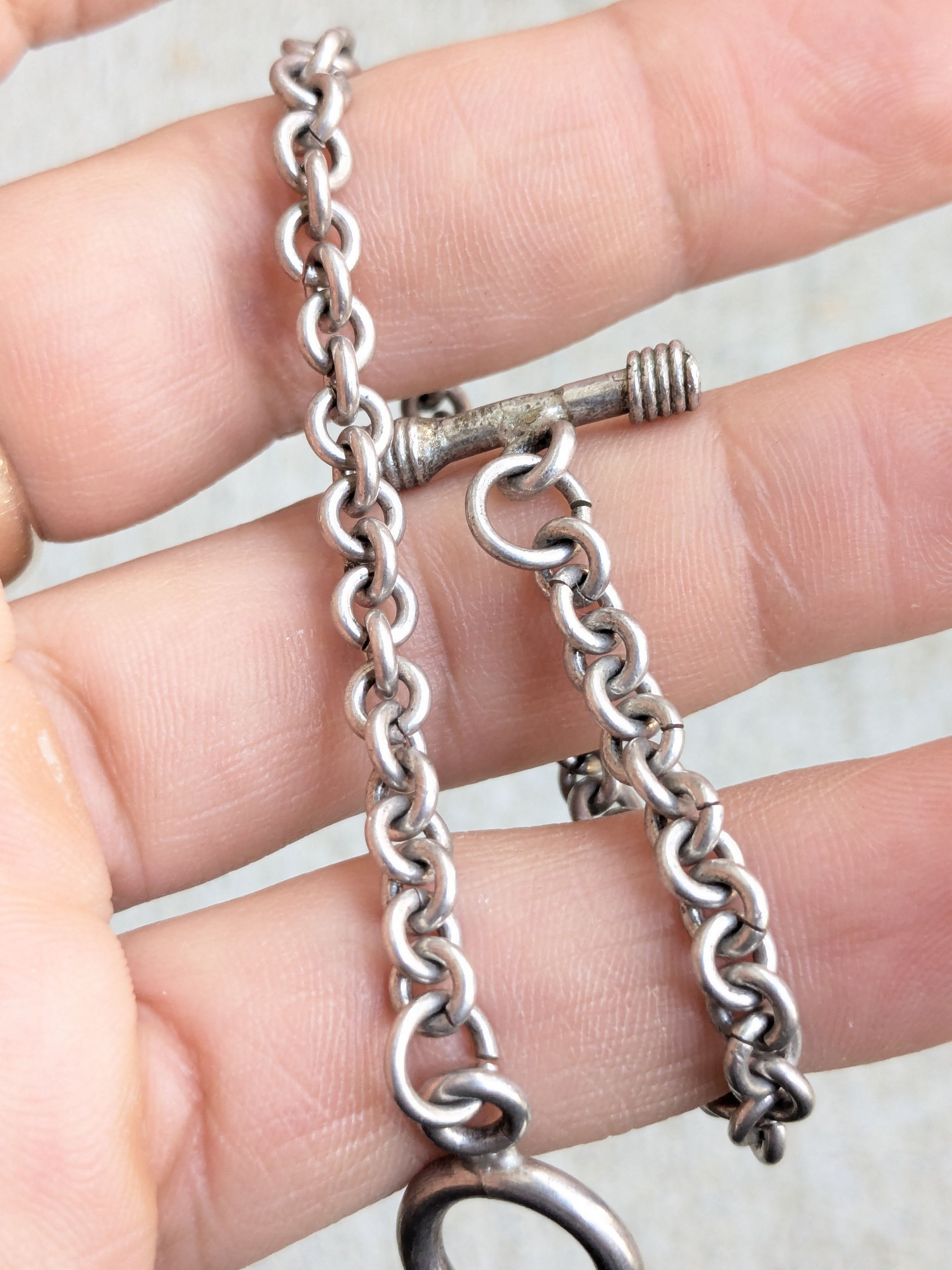 Jewelry Vintage Sterling Silver Bracelet Rolo Round 8.25" Chain Link Size ONE SIZE - 10 Thumbnail